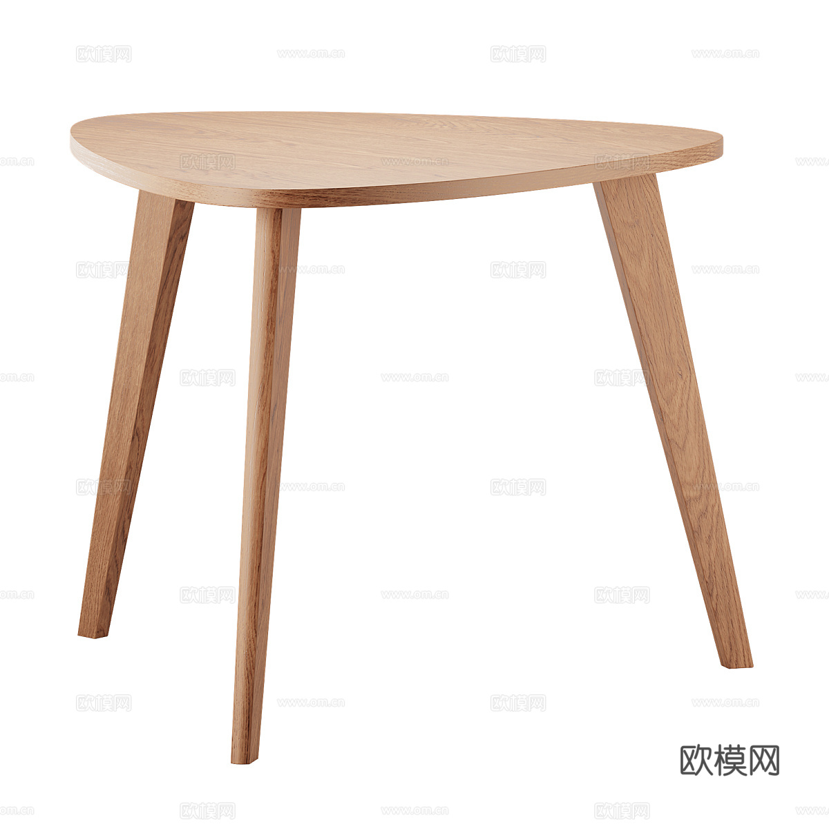 现代意式三角实木餐桌3d模型下载（渲染图3）