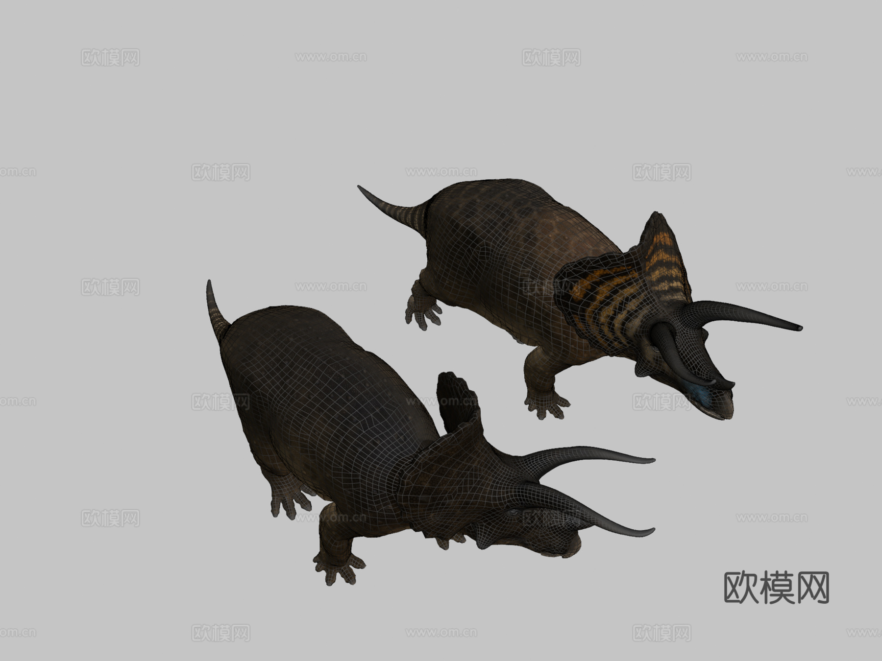 三角龙3d模型下载（渲染图2）