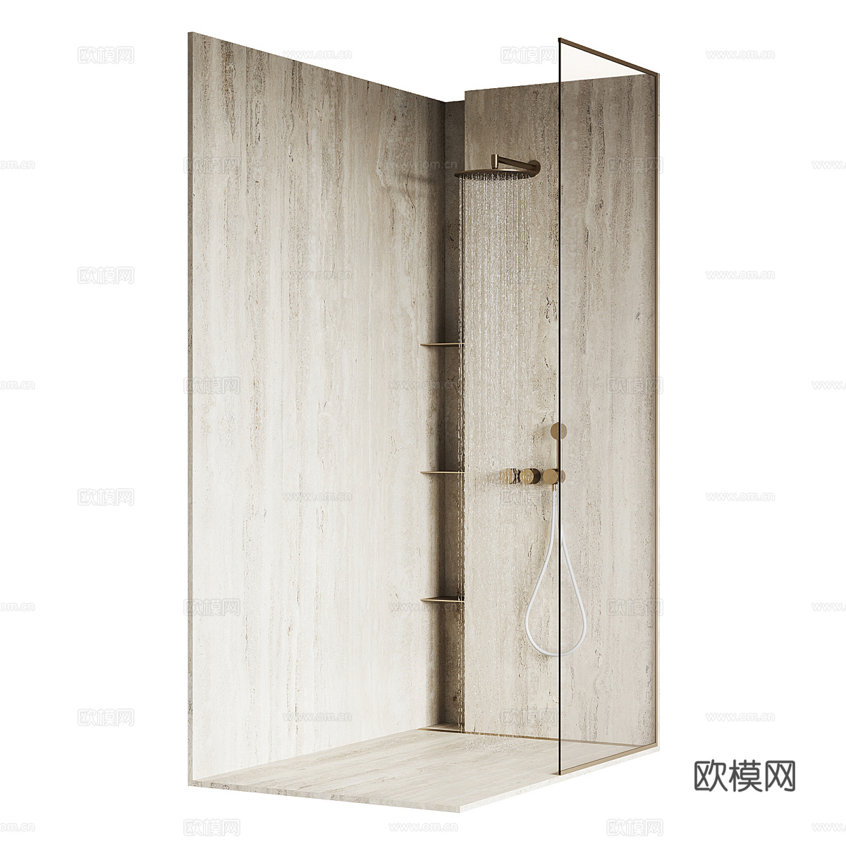 现代意式极简淋浴房3d模型下载（渲染图2）