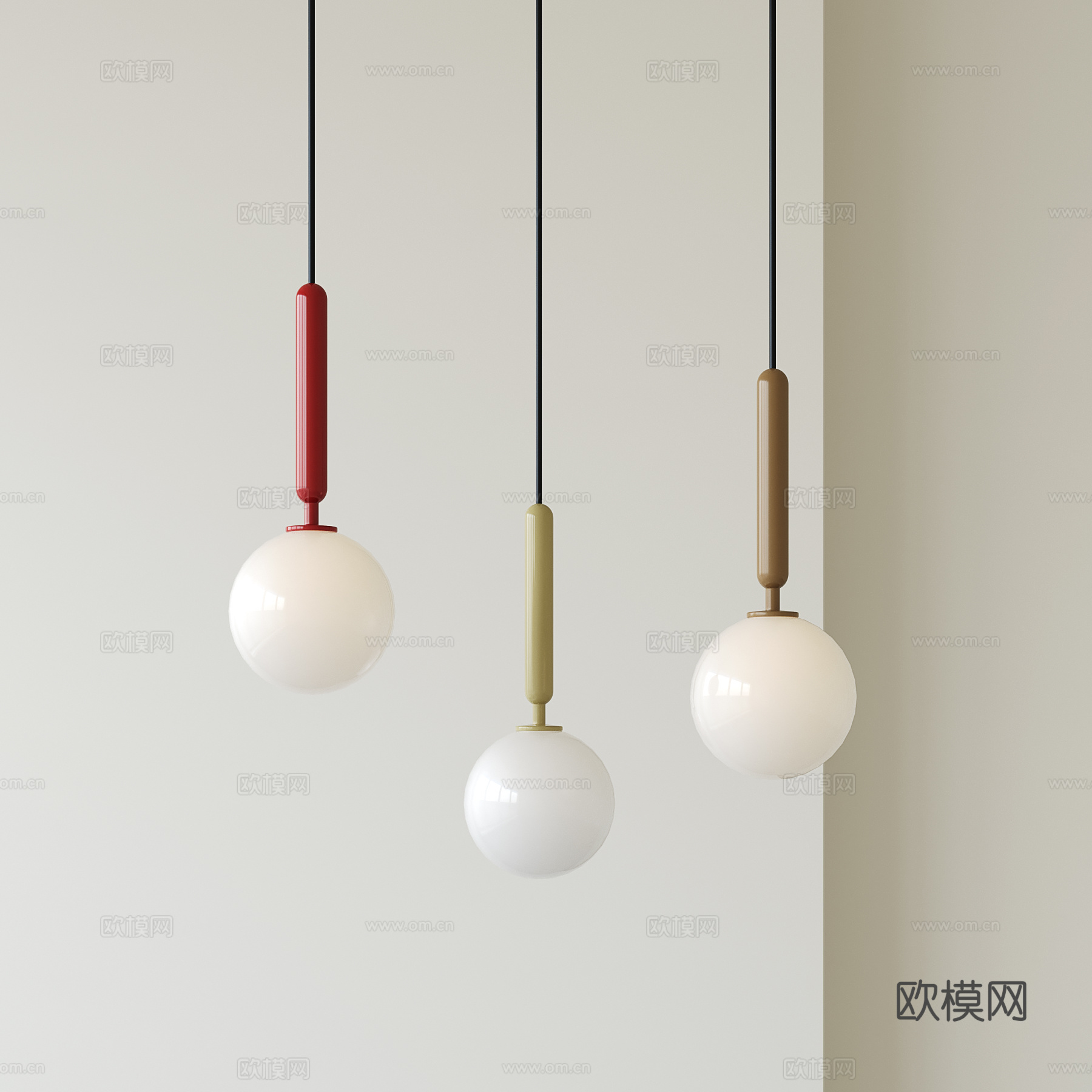 奶油风儿童吊灯su模型