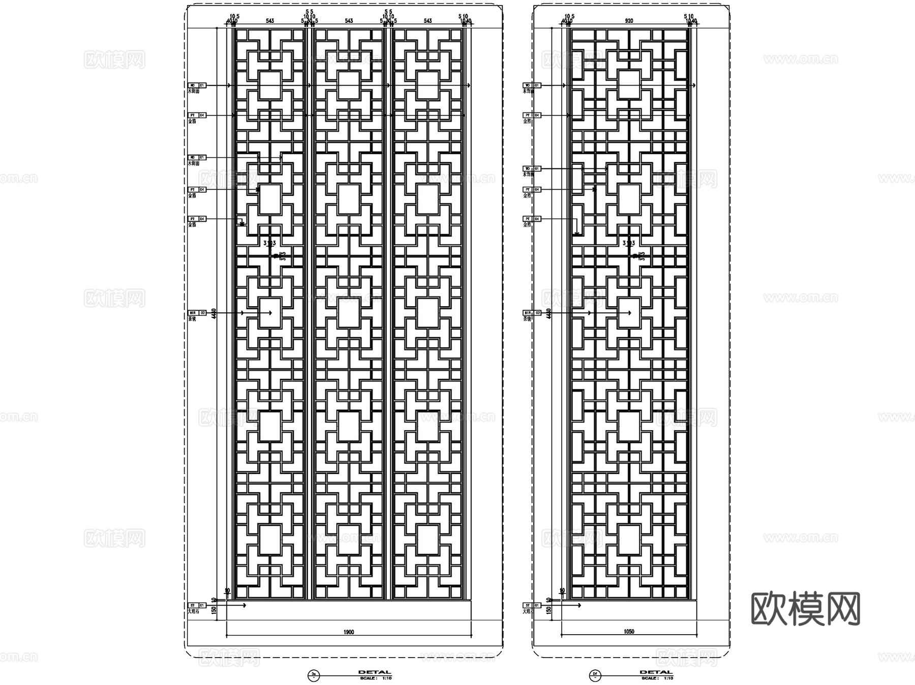 金属不锈钢五金节点大样CAD施工图集 20套cad施工图