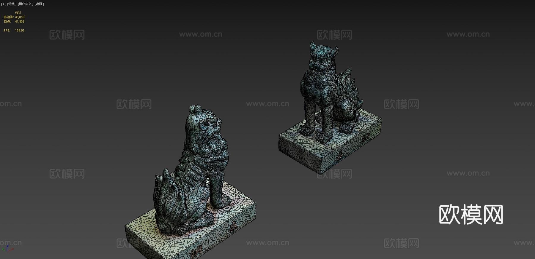 日本神社双狛犬#3(重传)3d模型下载（渲染图4）