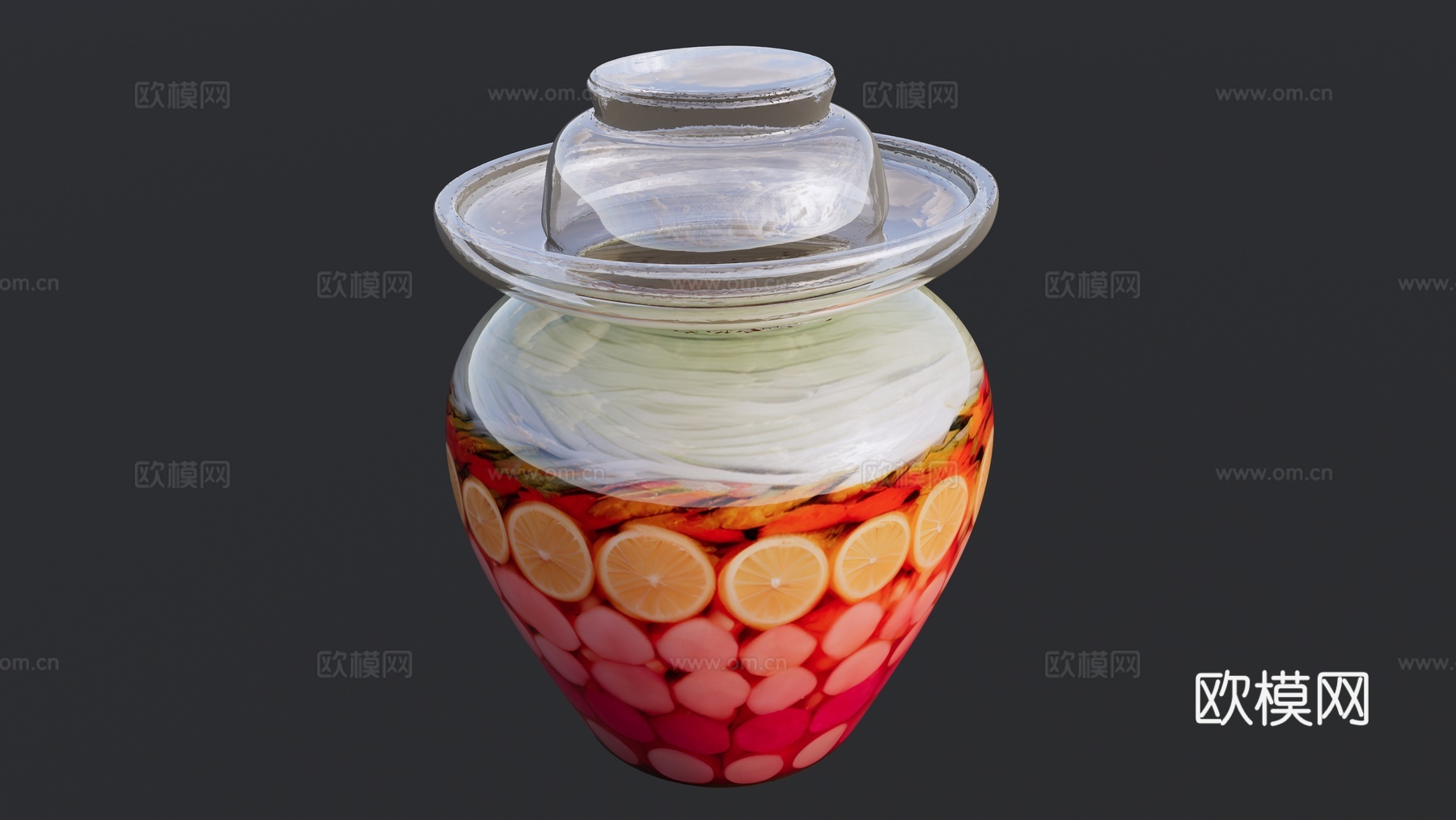 萝卜泡菜玻璃坛子su模型