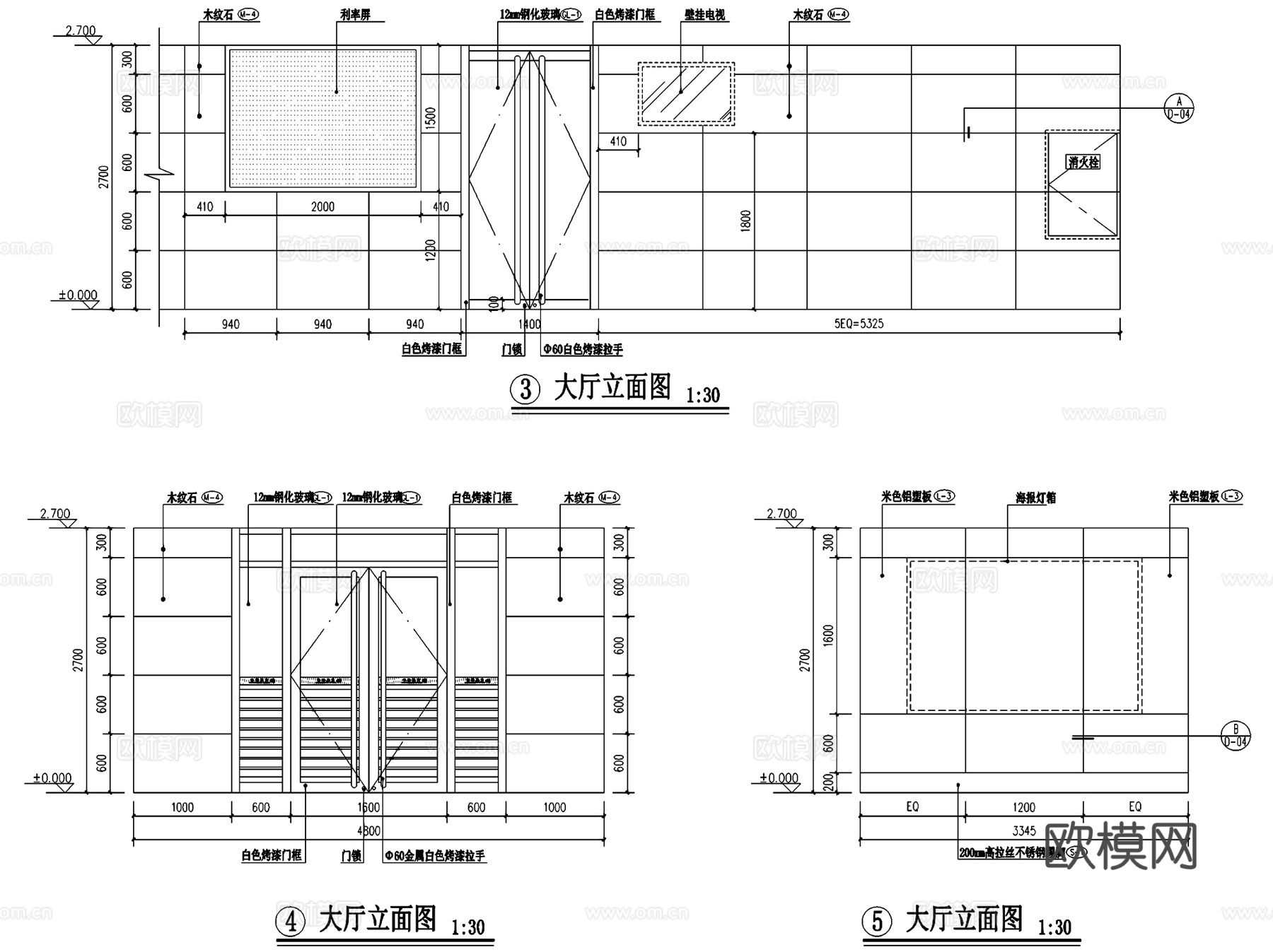 交通银行营业厅室内装饰CAD施工图全套cad施工图