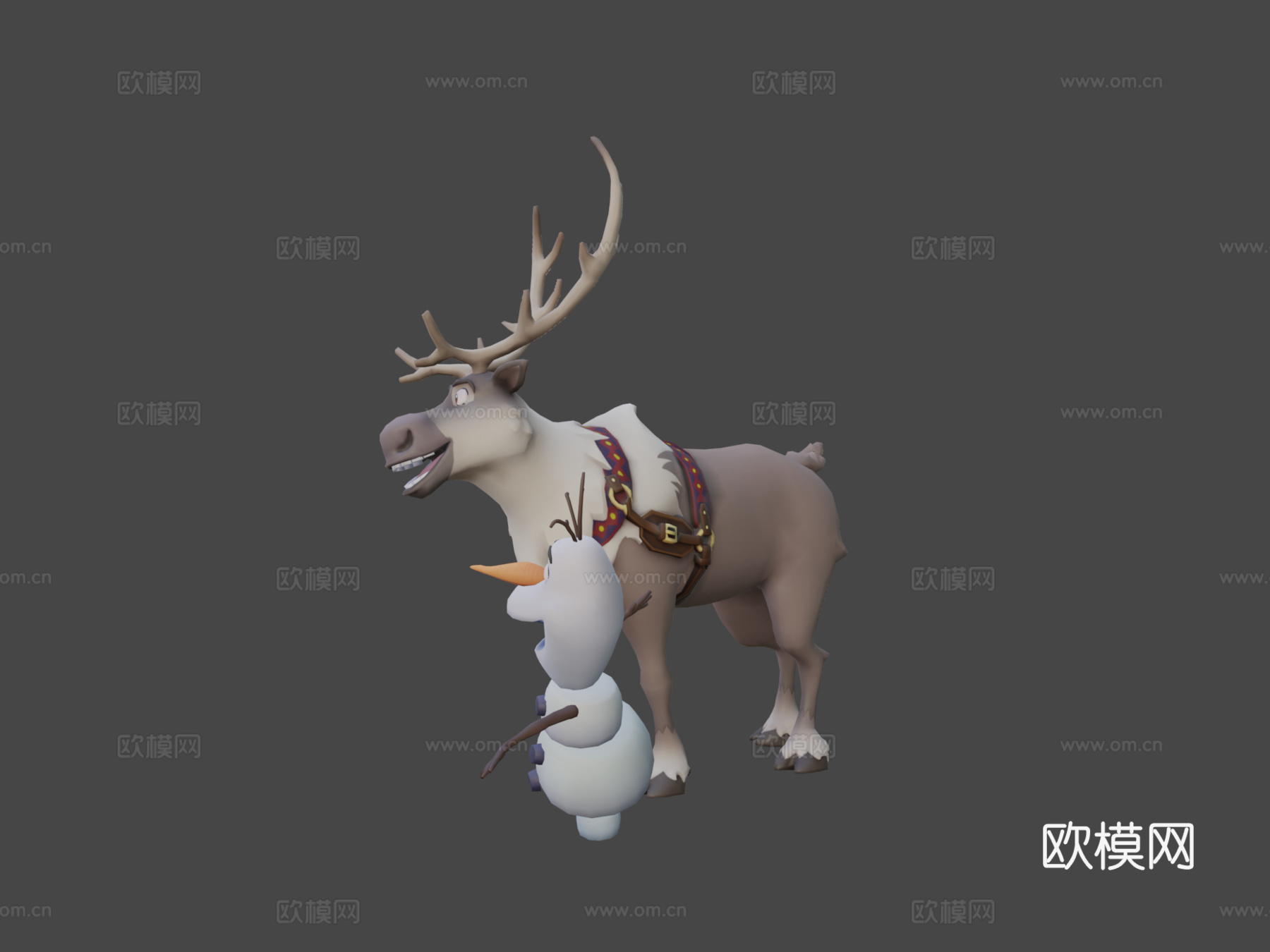 斯文与奥拉夫-迪士尼奇妙世界3d模型下载（渲染图6）