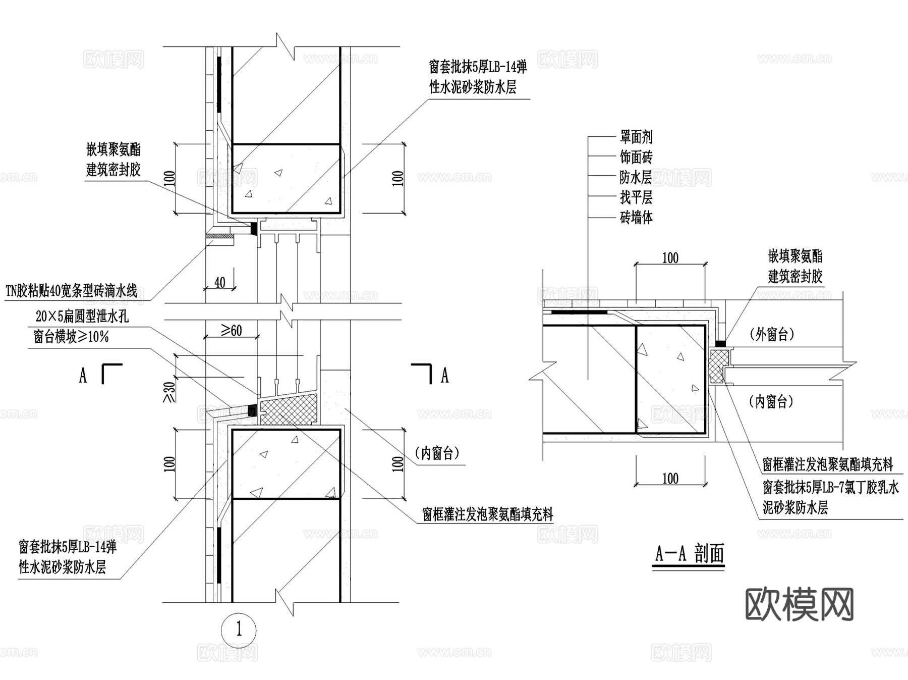 金属合金门窗构造节点大样详图CAD施工图集 175套cad施工图