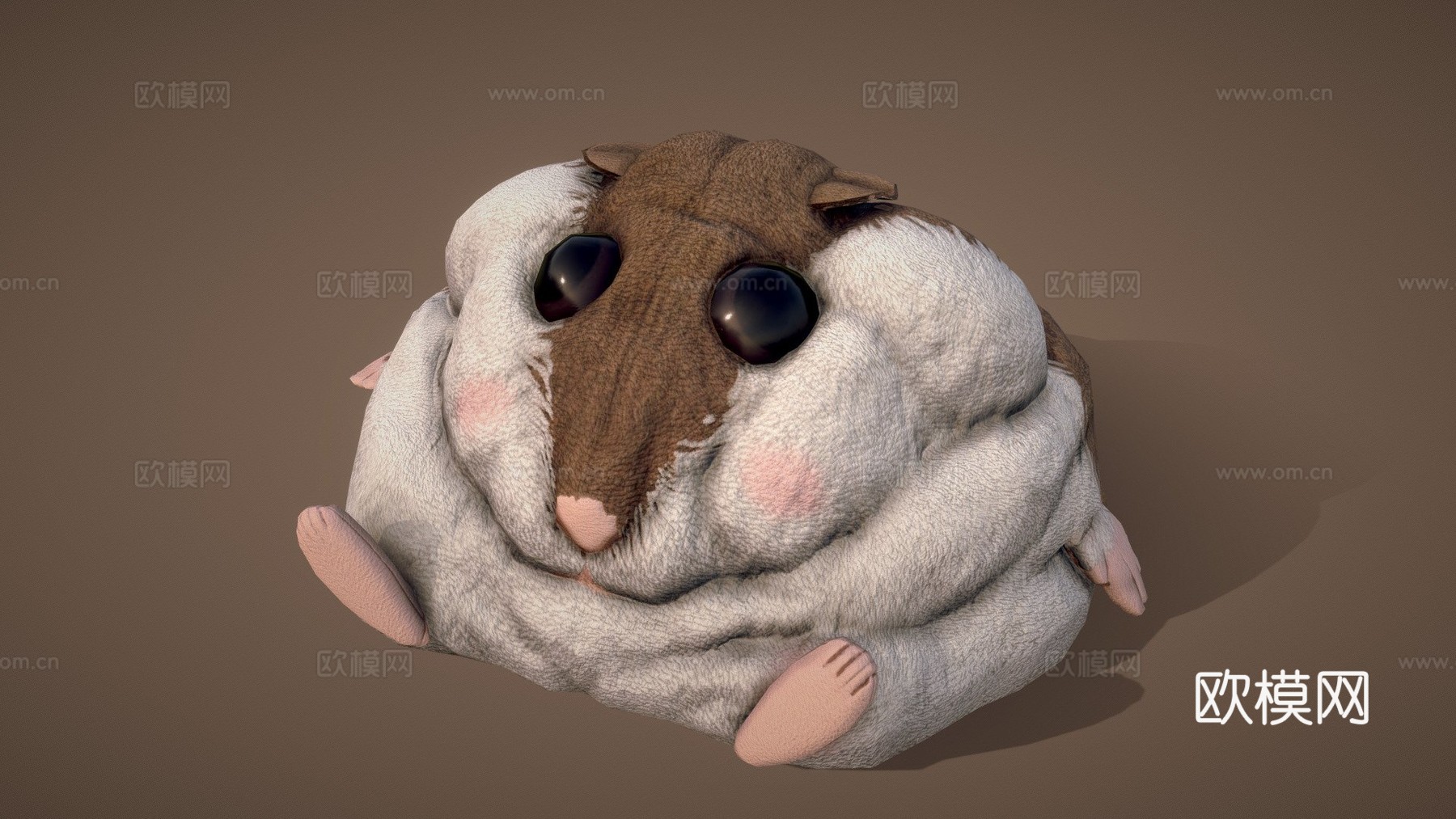 压扁的仓鼠玩偶奎奇3d模型