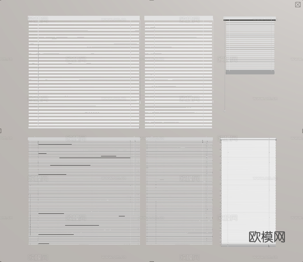 现代窗帘 百叶帘 卷帘su模型