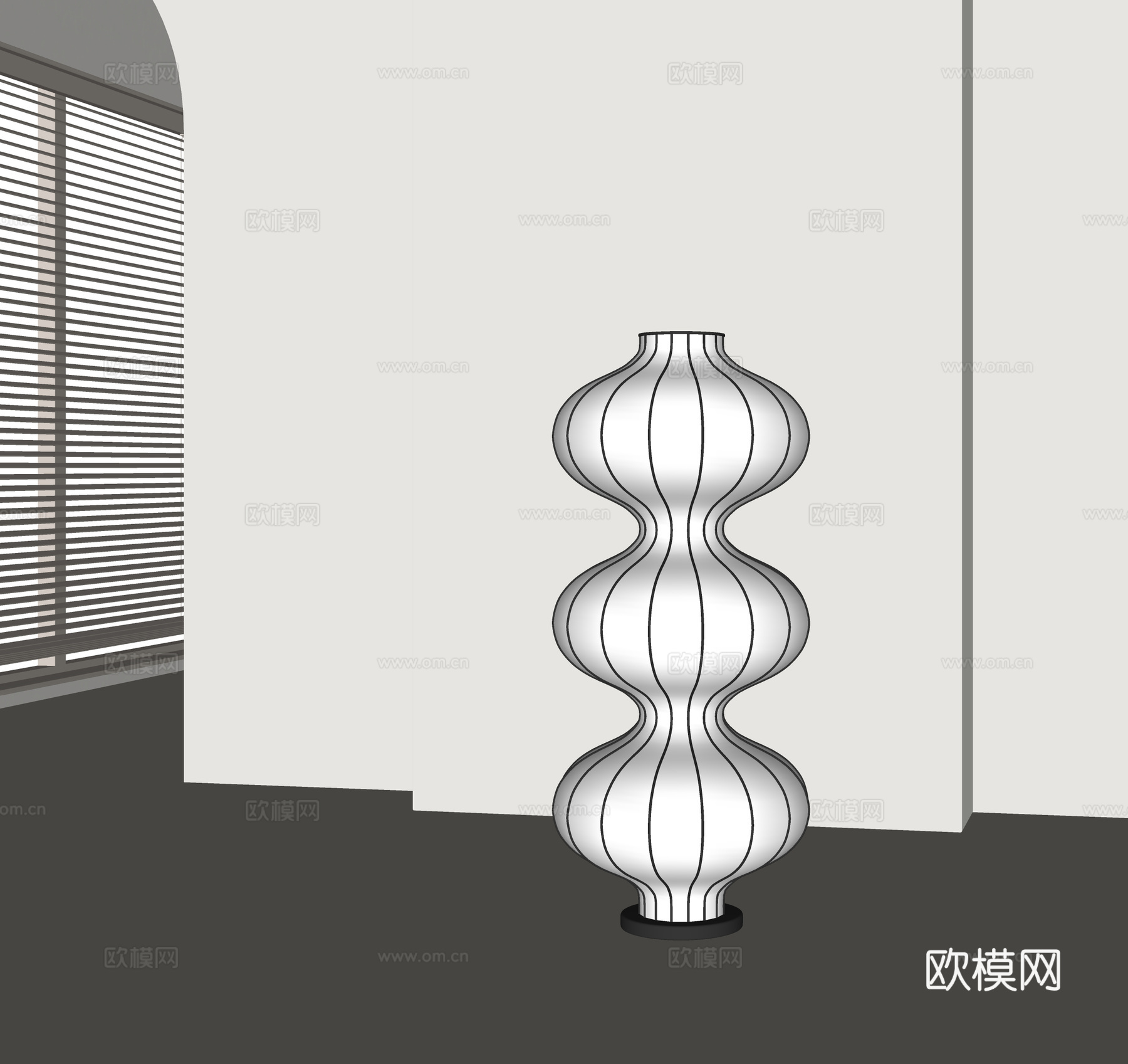 侘寂风灯笼落地灯su模型