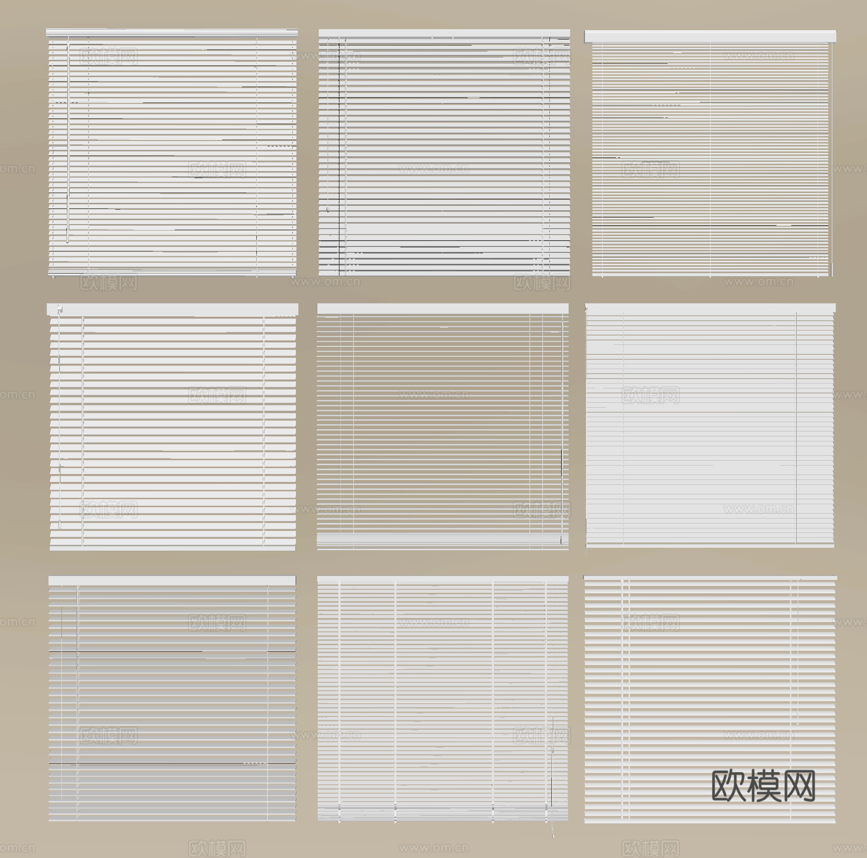 现代窗帘 百叶帘 卷帘su模型