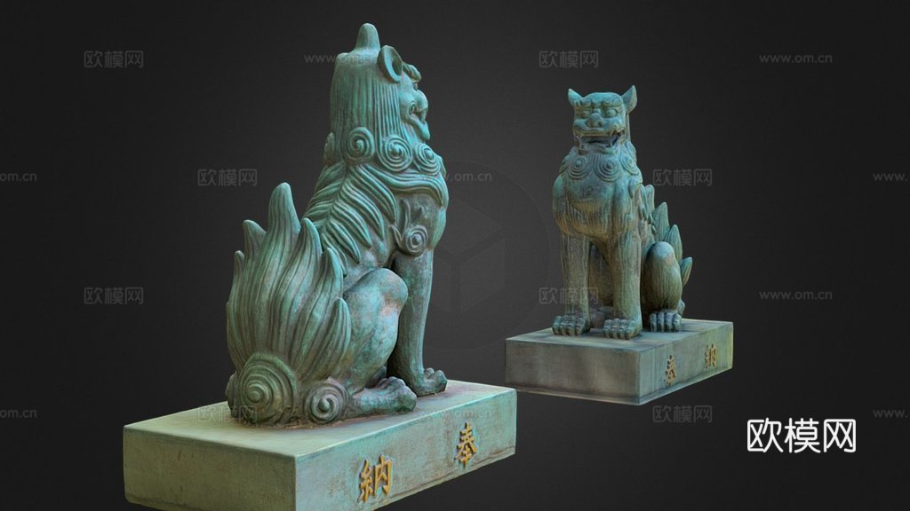 日本神社双狛犬#3(重传)3d模型下载（渲染图1）