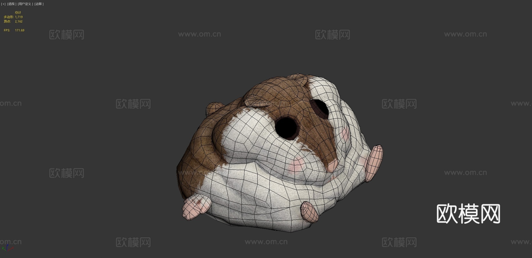 压扁的仓鼠玩偶奎奇3d模型