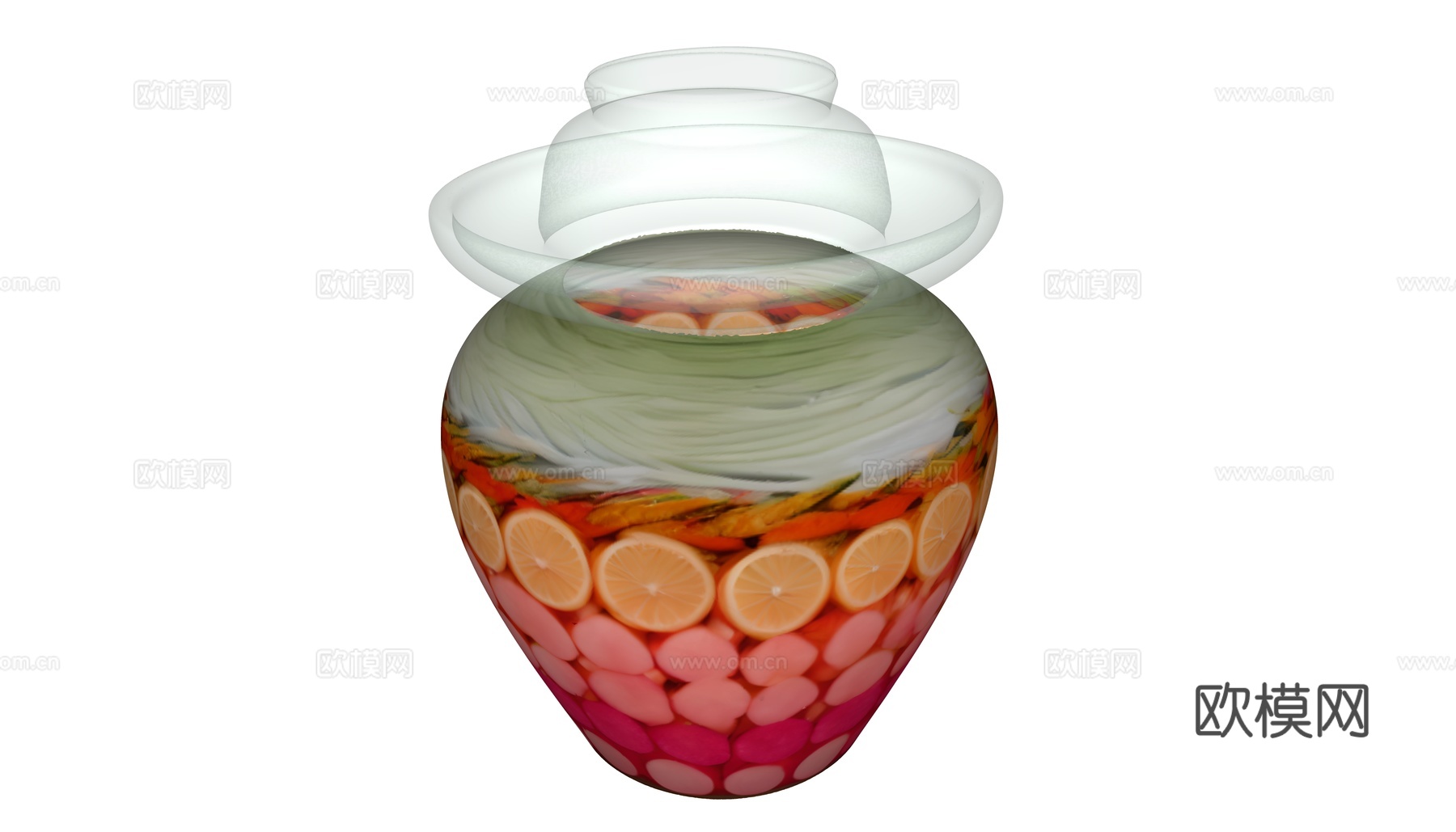 萝卜泡菜玻璃坛子su模型