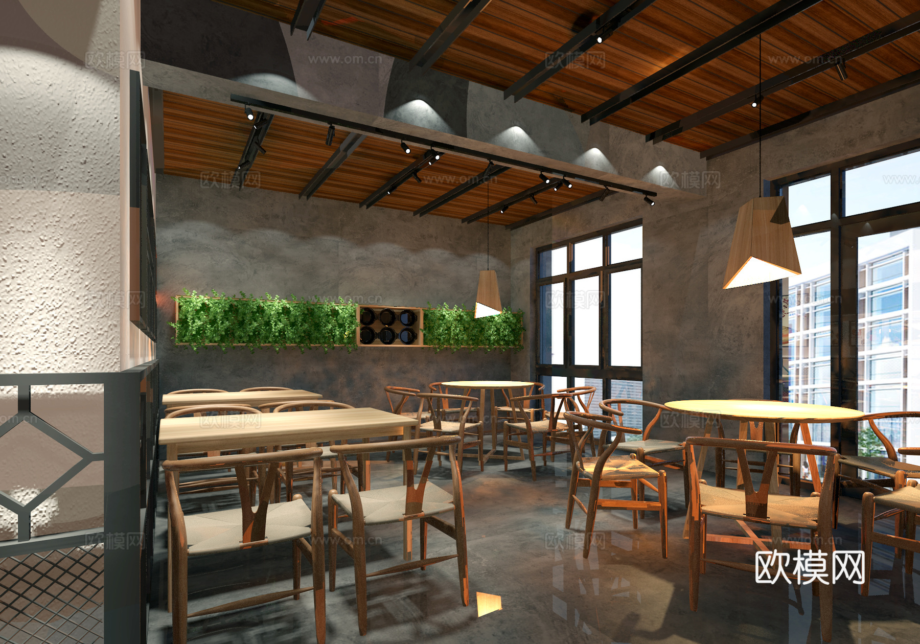 新中式中式砂锅店瓦片元素新中式简易风格3d模型下载（渲染图3）