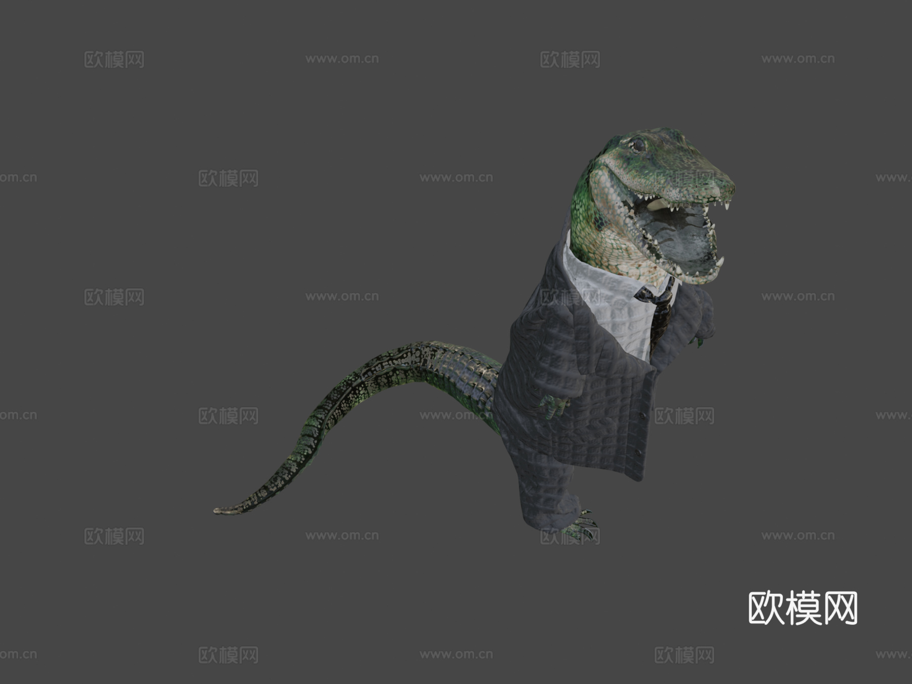 美洲鳄X套装3d模型下载（渲染图6）