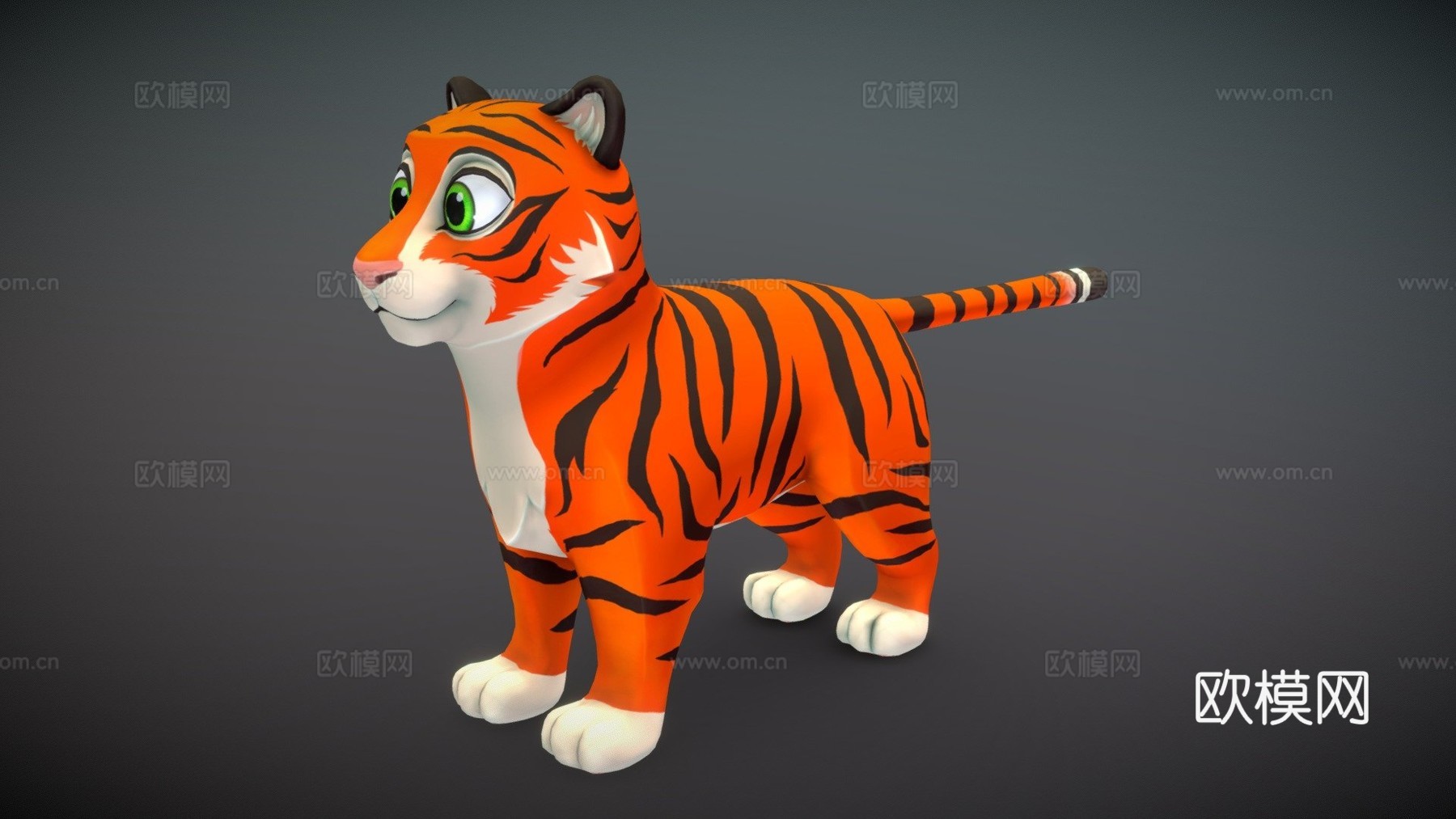 老虎3d模型下载（渲染图1）