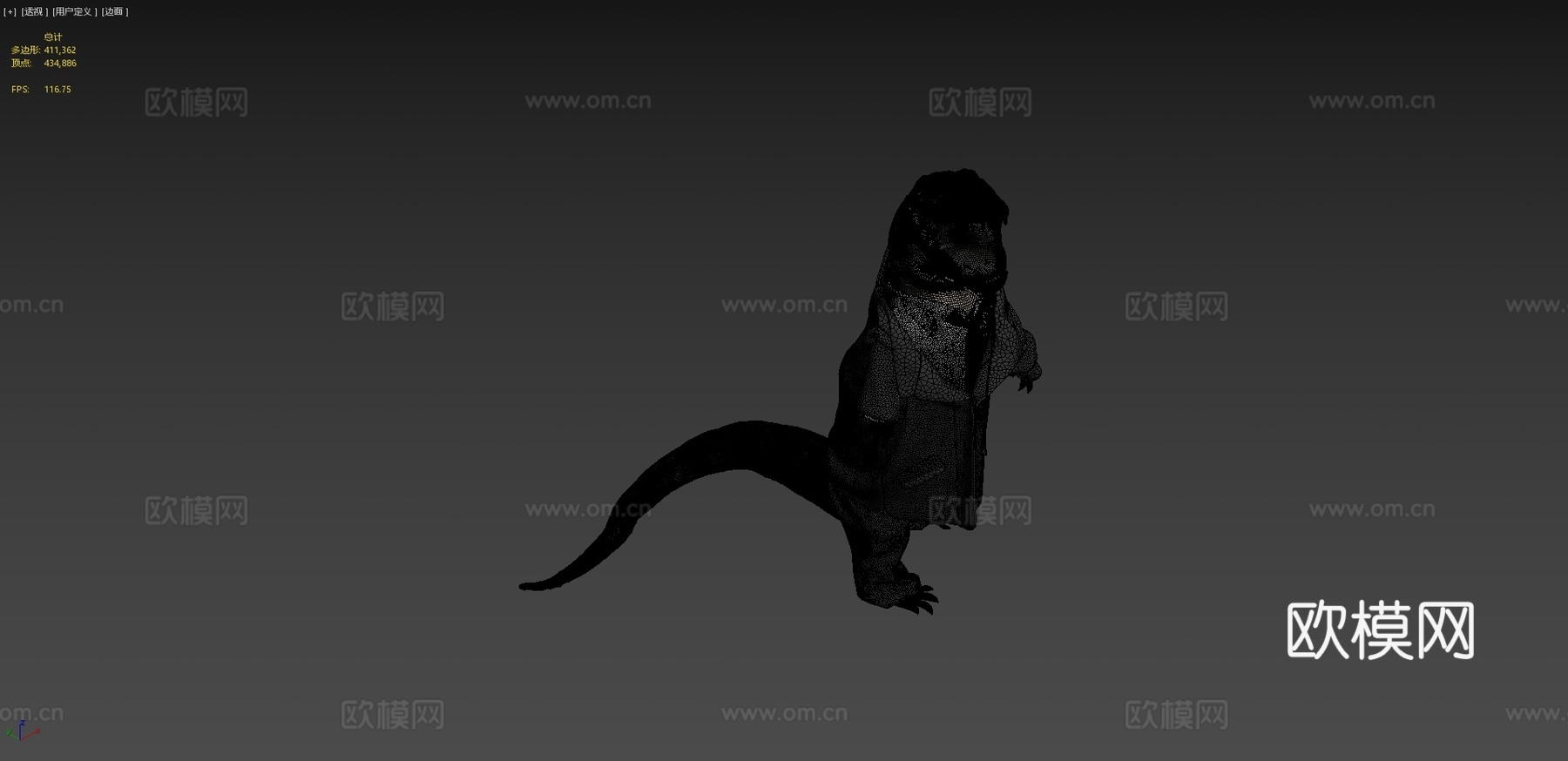 美洲鳄X套装3d模型下载（渲染图4）