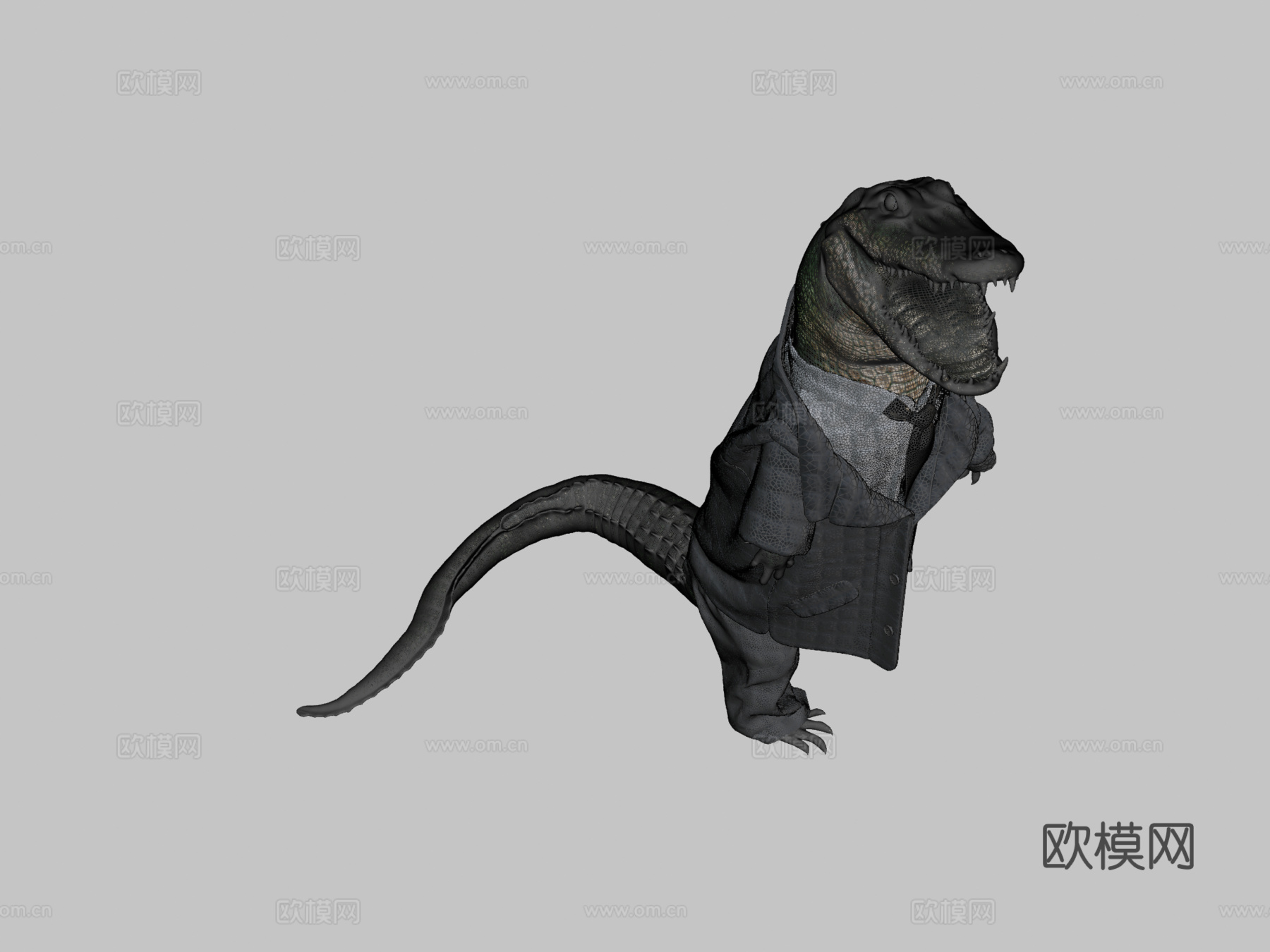 美洲鳄X套装3d模型下载（渲染图2）
