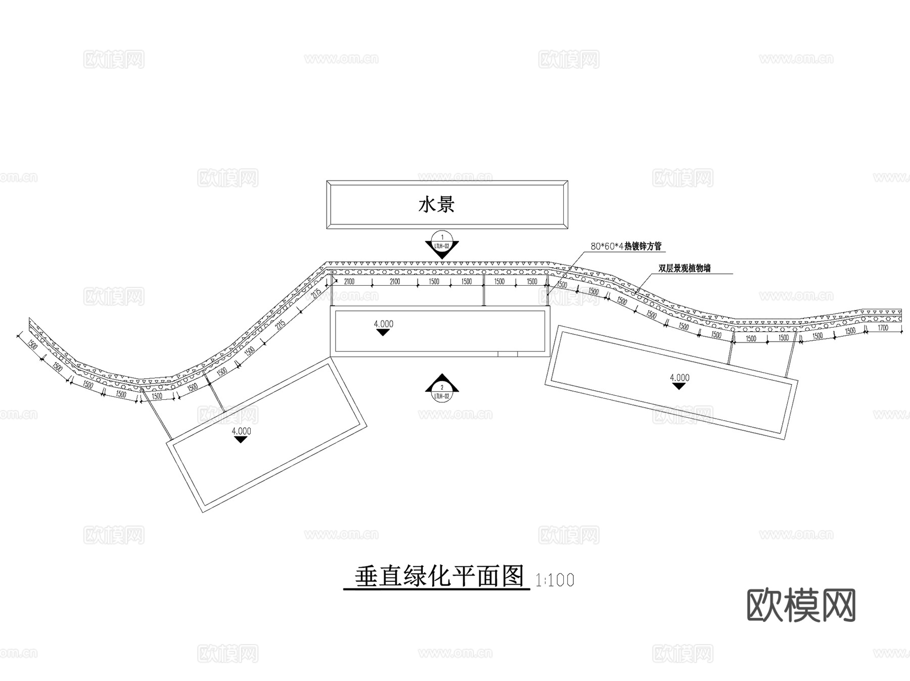 景观垂直绿化植物墙CAD施工图集cad施工图