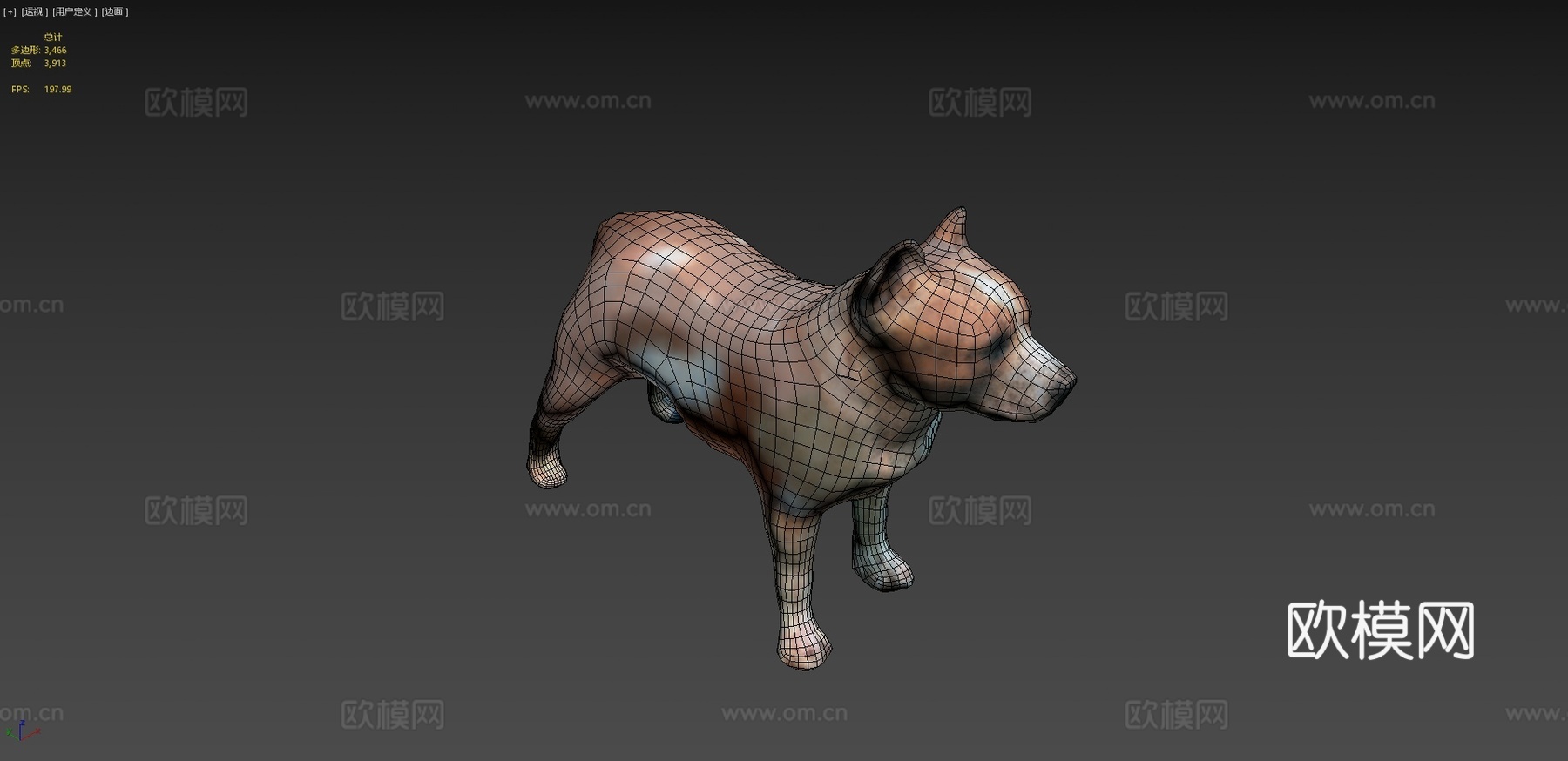 比特犬3d模型下载（渲染图3）