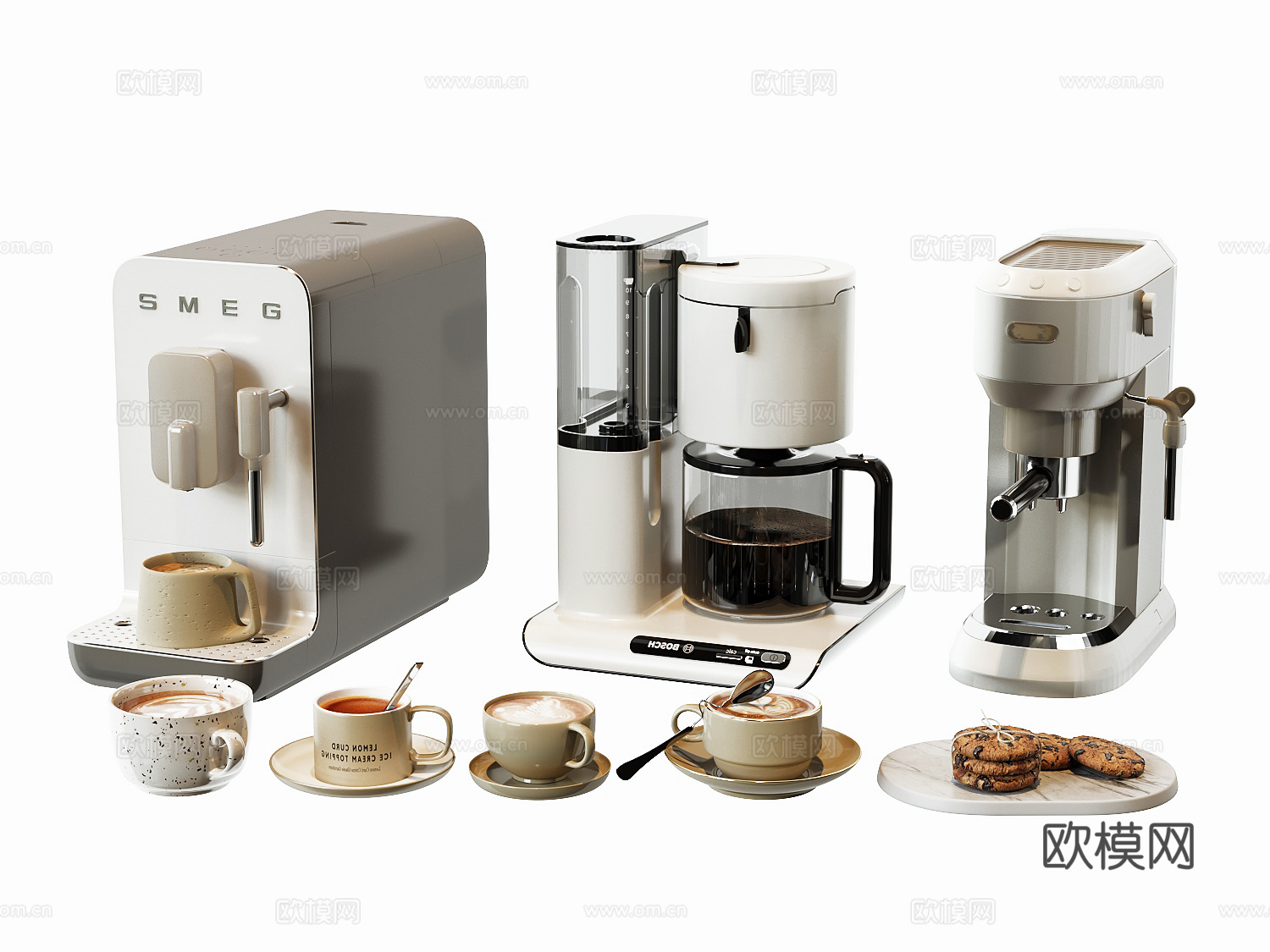 现代咖啡机咖啡杯3d模型下载