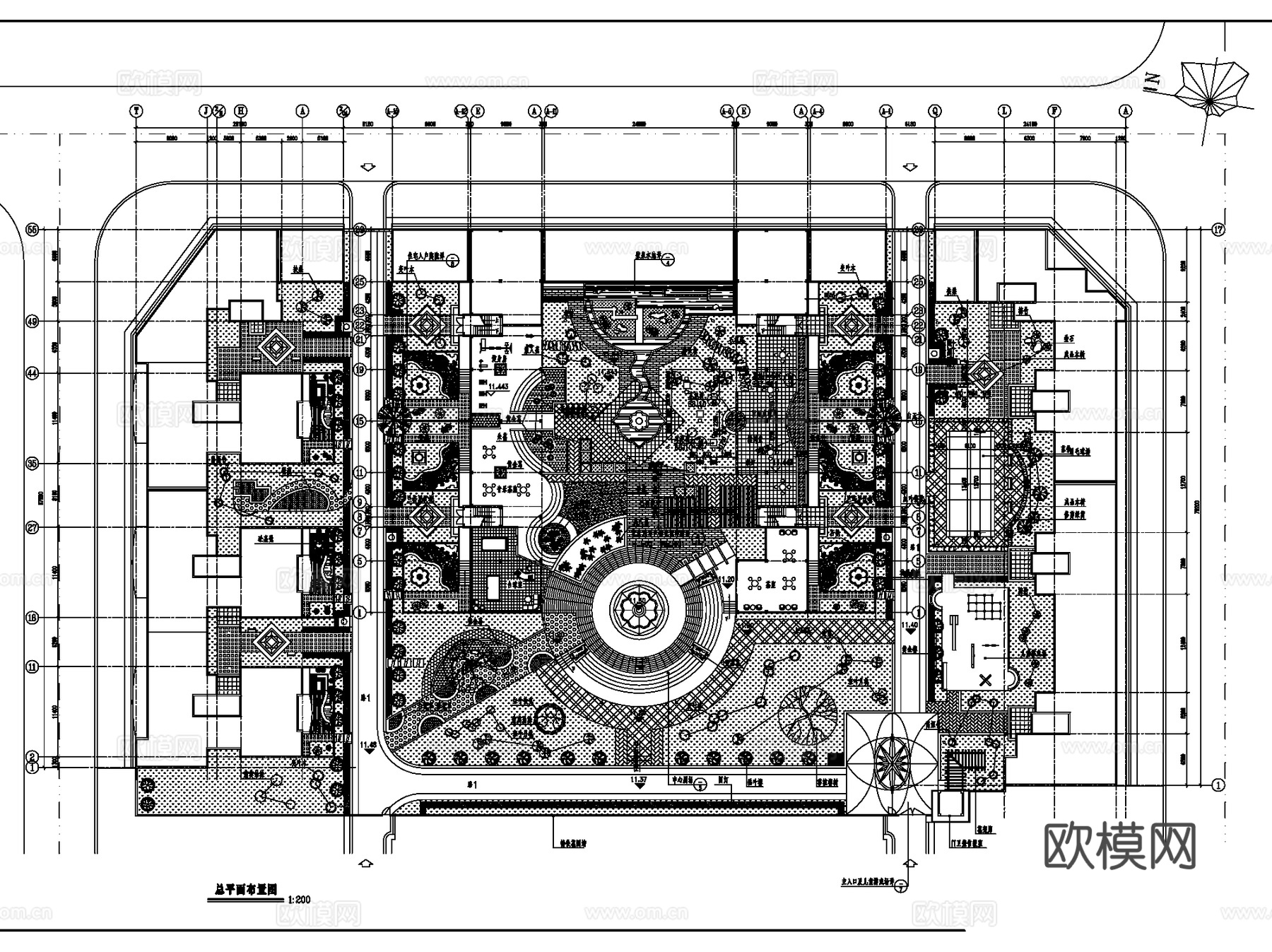 居住区大区景观设计CAD施工图集 3套cad施工图