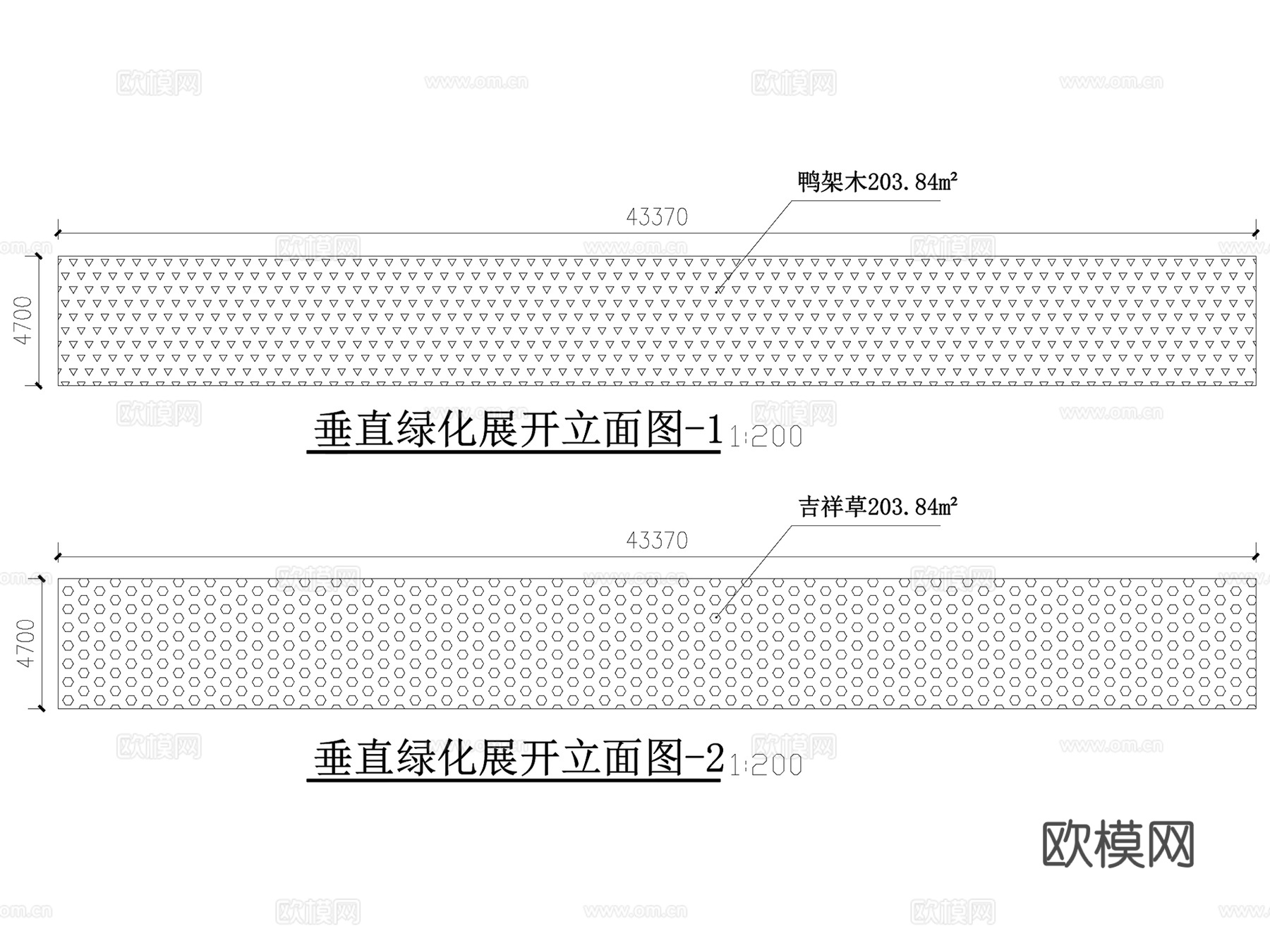 景观垂直绿化植物墙CAD施工图集cad施工图