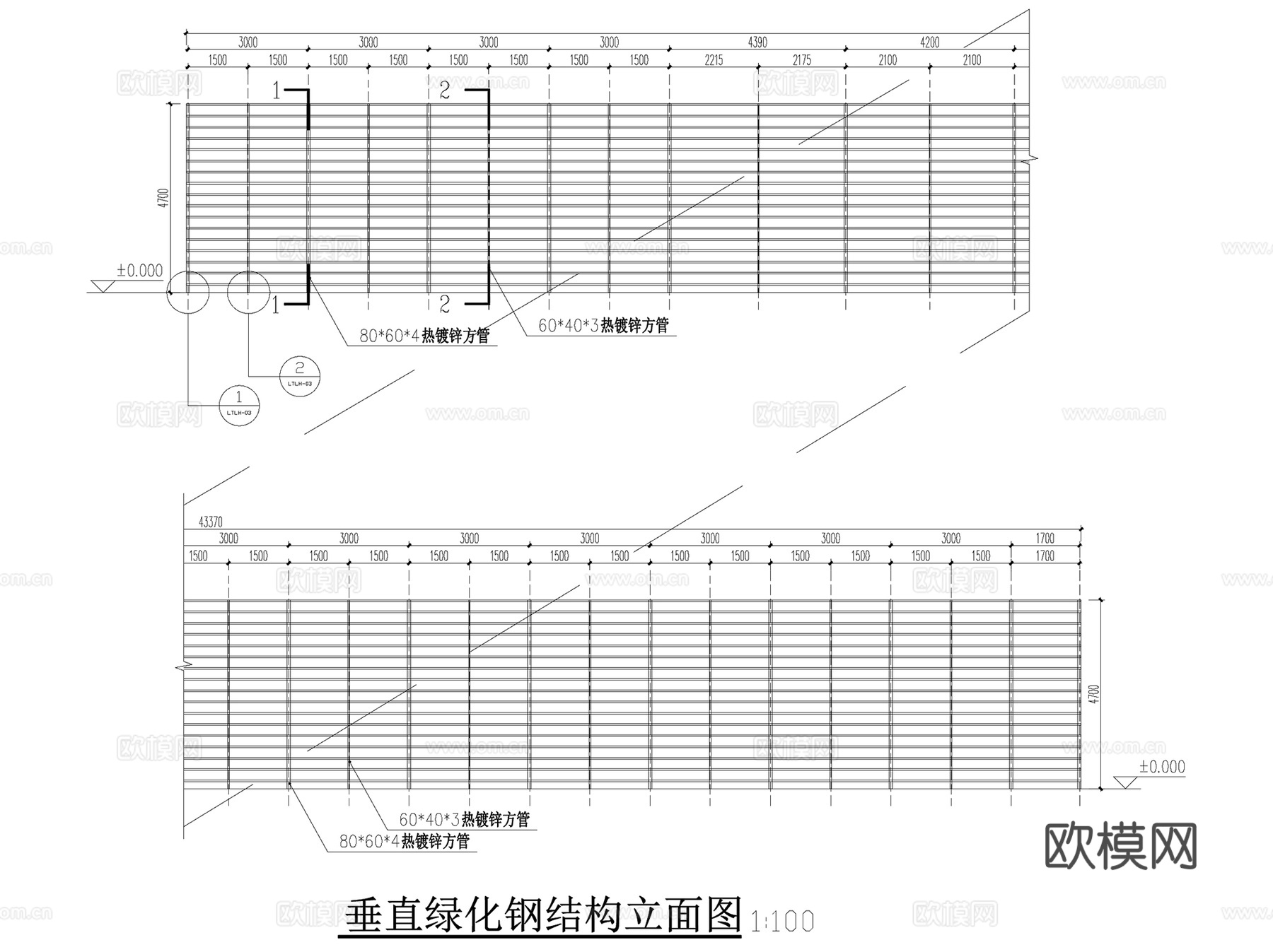 景观垂直绿化植物墙CAD施工图集cad施工图