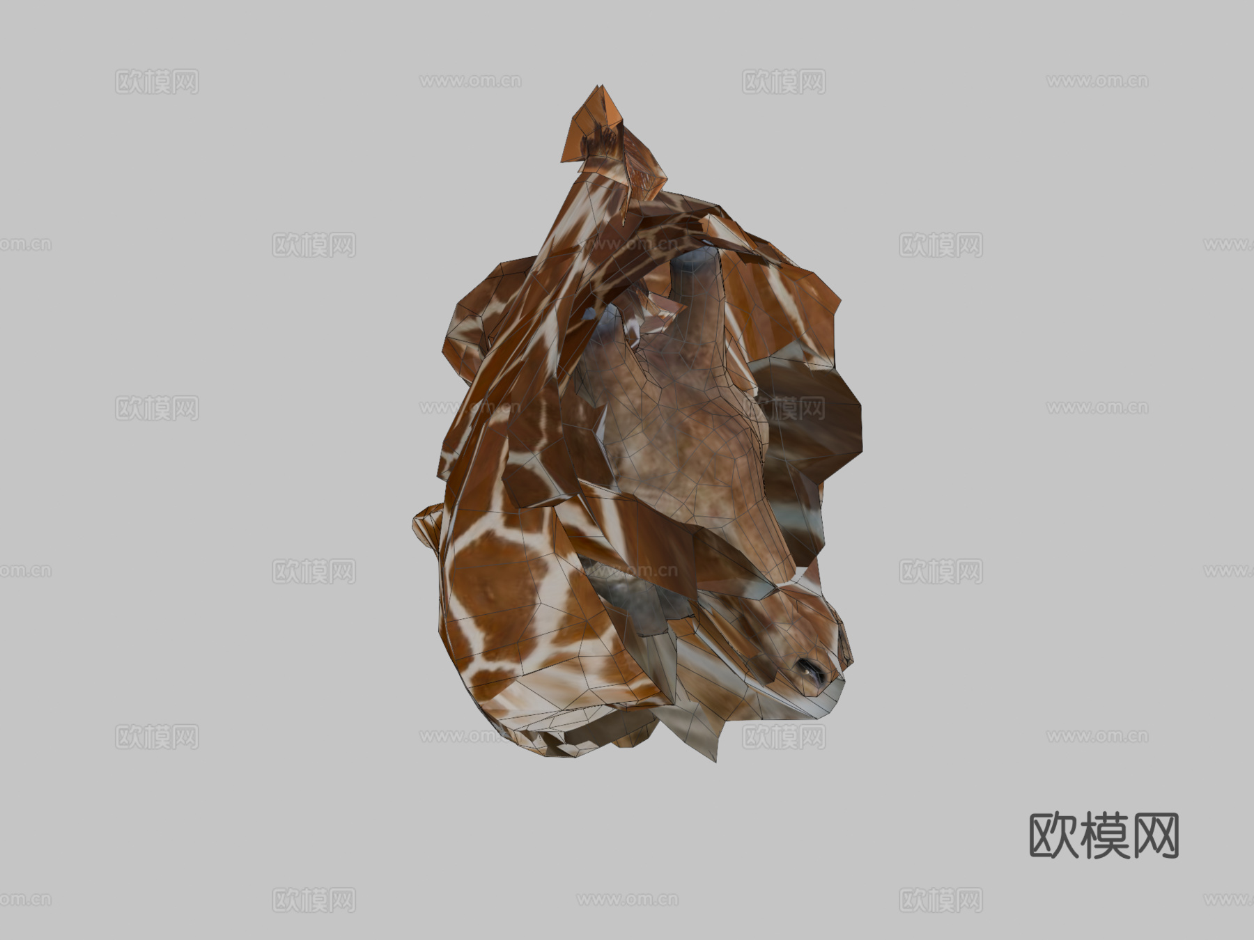 动物界-长颈鹿3d模型下载（渲染图2）