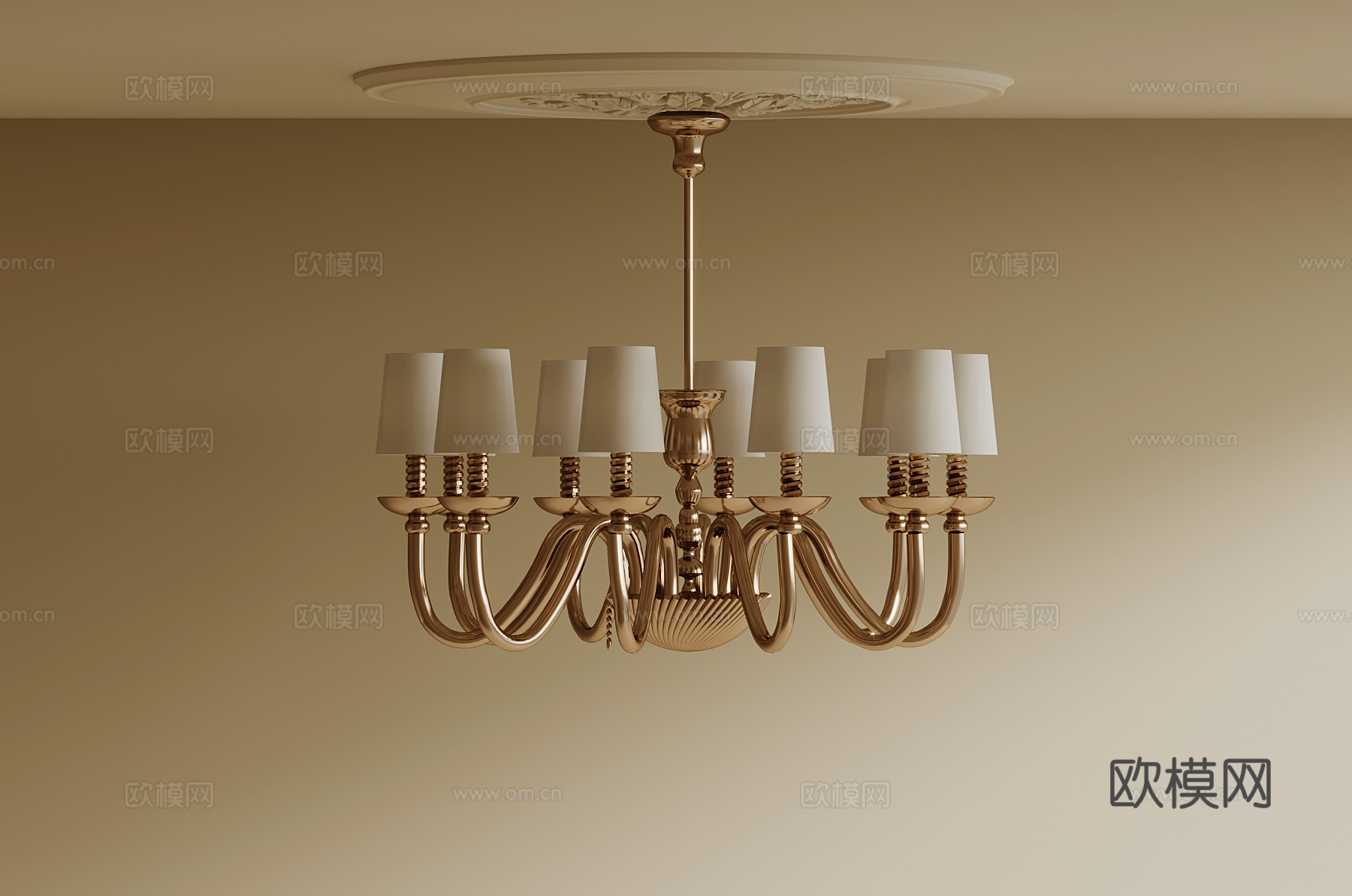 法式吊灯3d模型下载