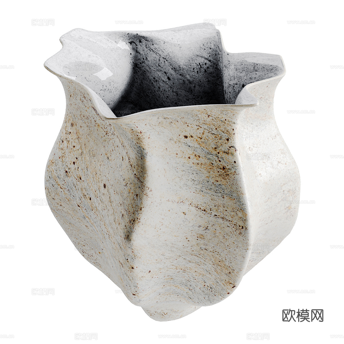 现代陶罐器皿花瓶组合3d模型下载（渲染图3）