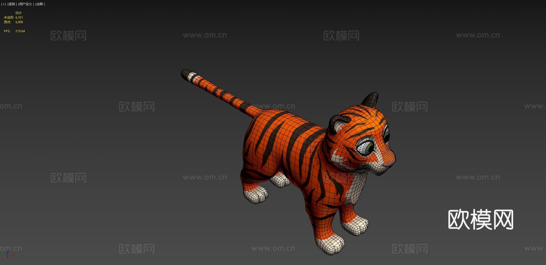 老虎3d模型下载（渲染图4）