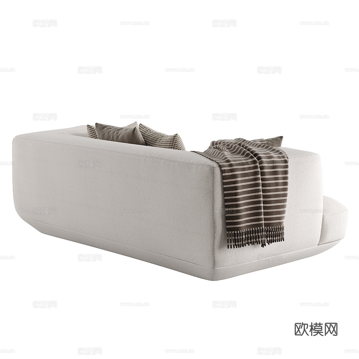 现代双人布艺沙发3d模型下载（渲染图4）