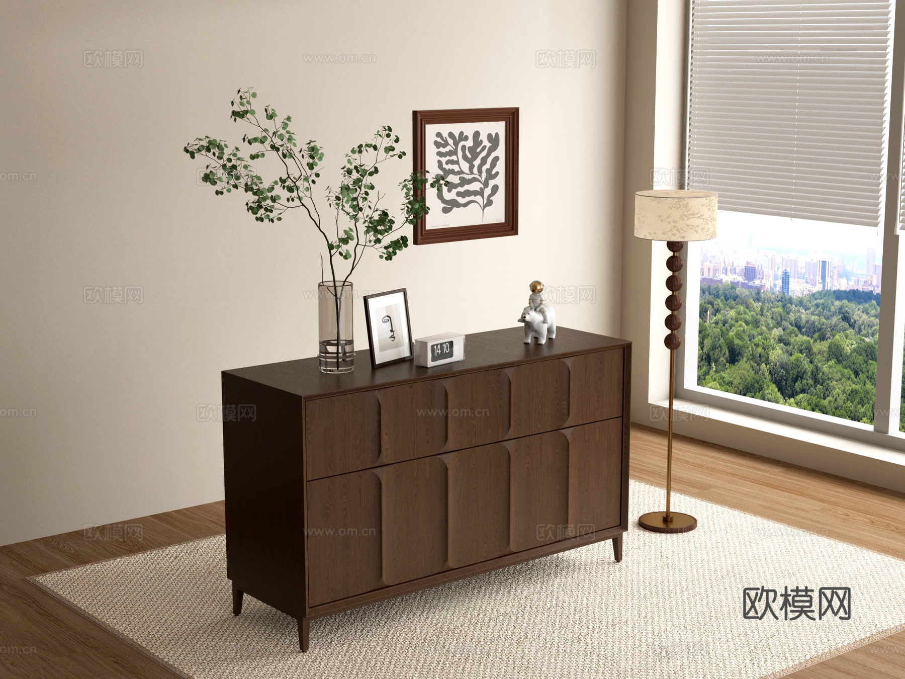 中古边柜 玄关柜 落地灯su模型