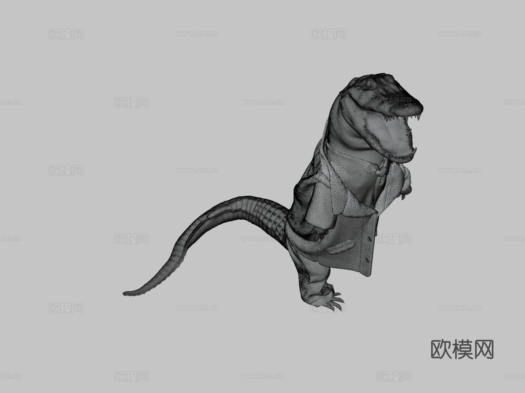 美洲鳄X套装3d模型下载（渲染图3）
