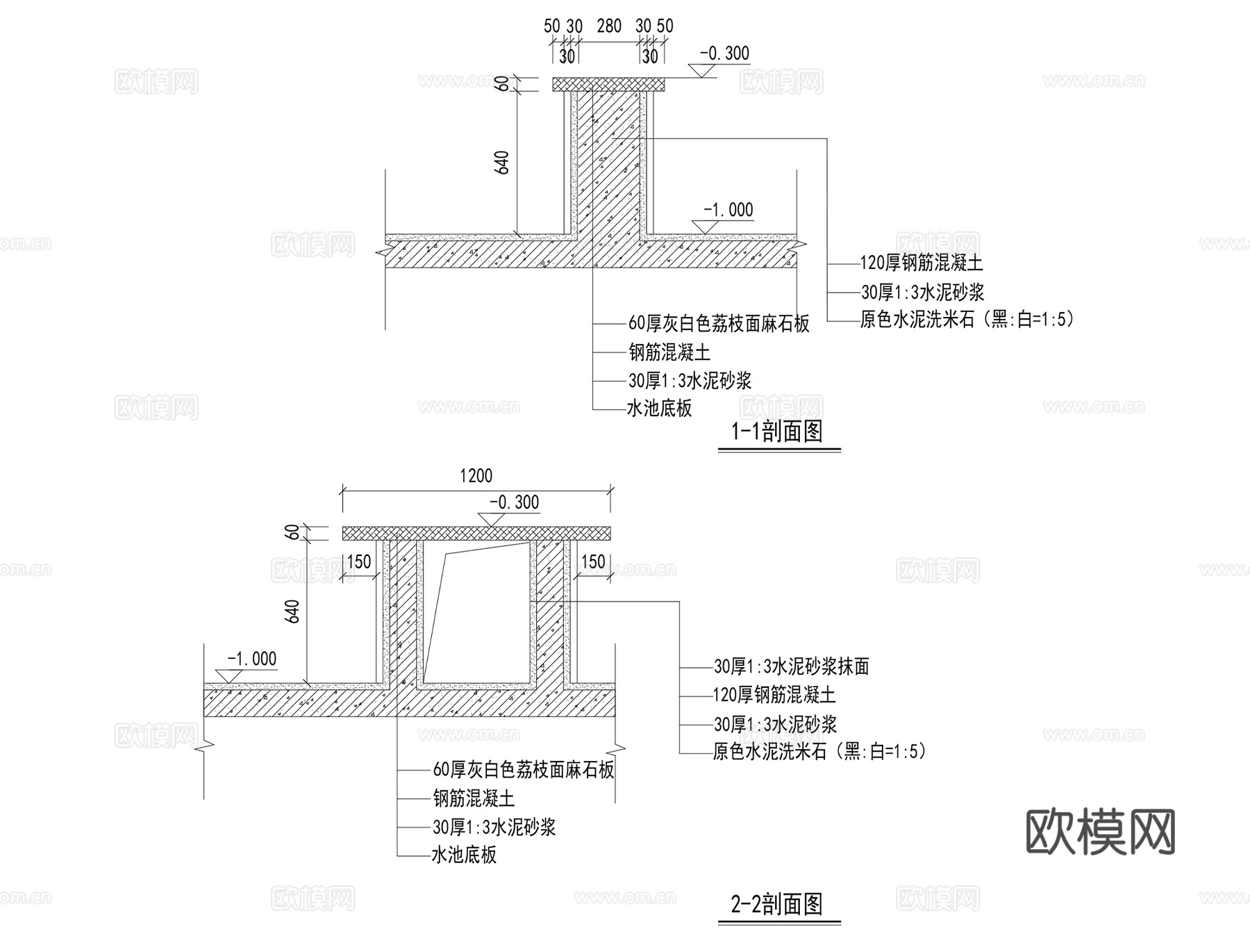 景观休闲汀步做法CAD施工图详图集 13套cad施工图