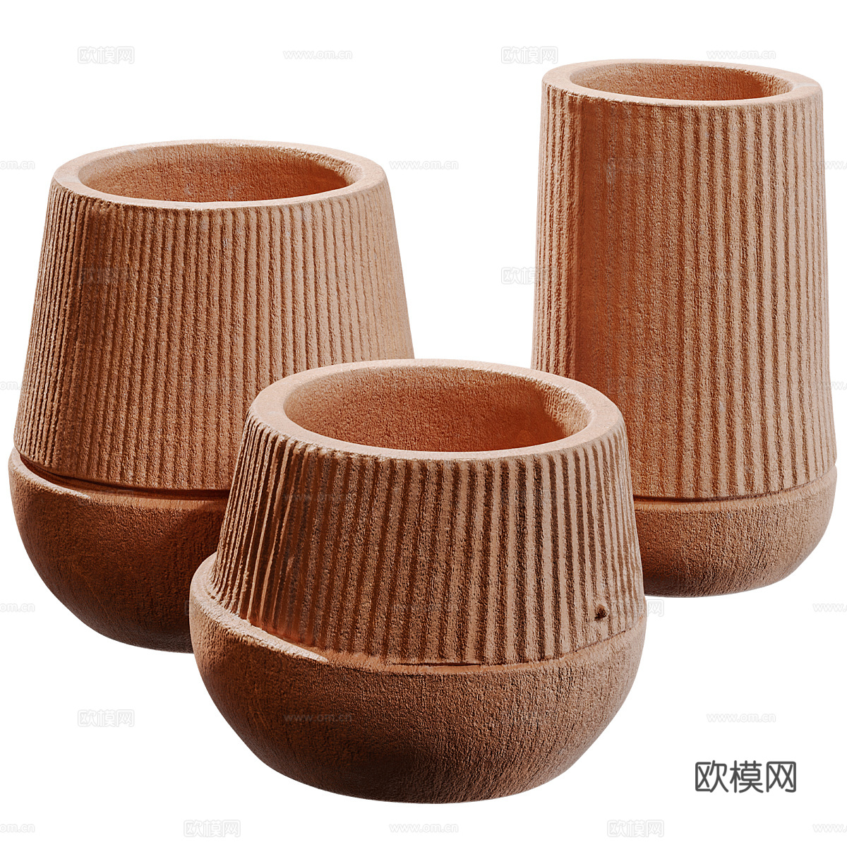 现代陶罐器皿3d模型