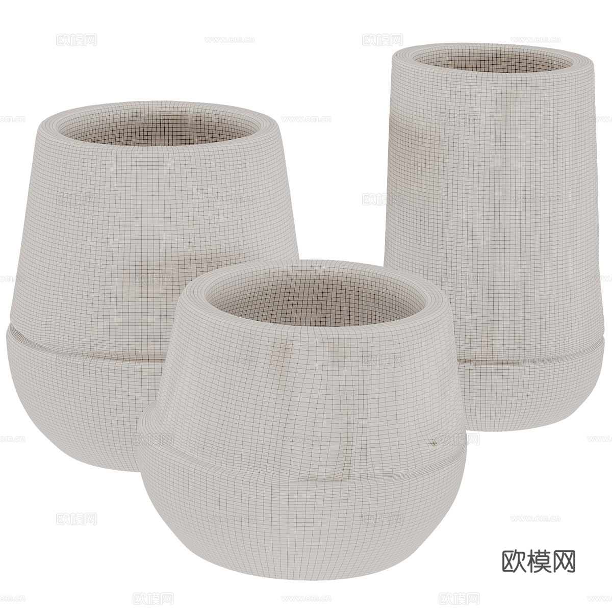 现代陶罐器皿3d模型