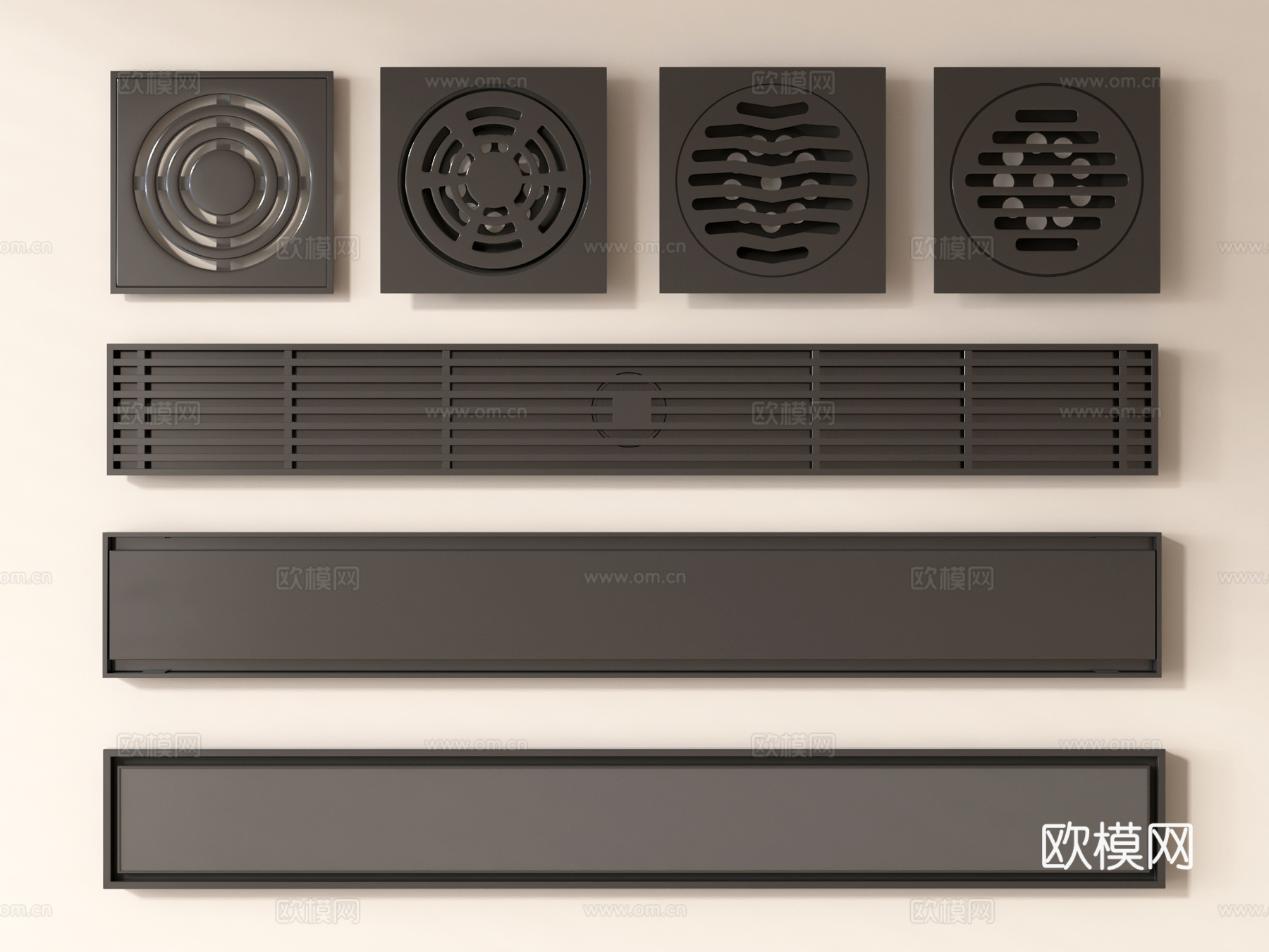 现代地漏 不锈钢地漏su模型