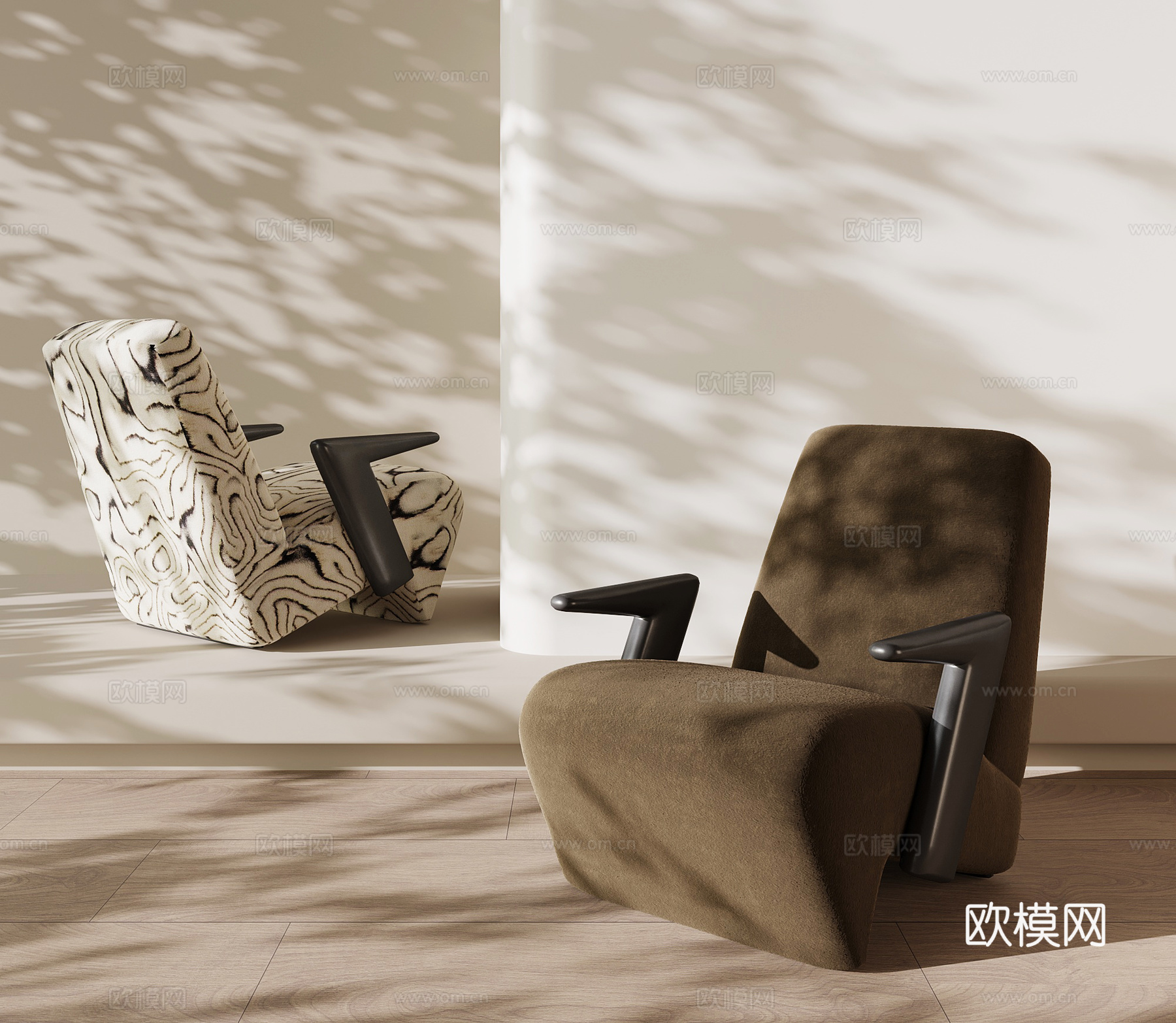 现代休闲沙发 单人沙发 看人沙发su模型