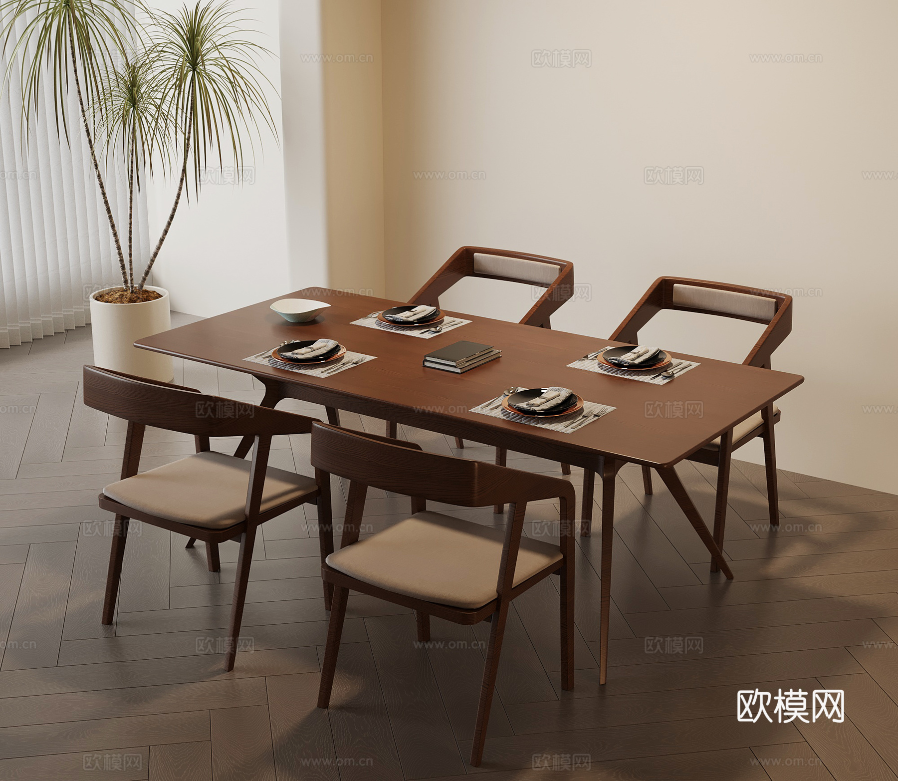 中古餐桌椅su模型