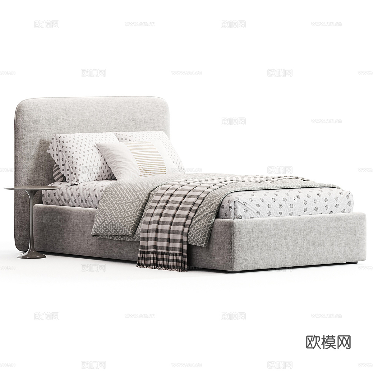 现代儿童布艺床3d模型下载（渲染图3）
