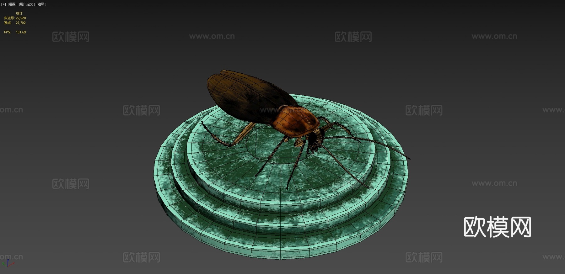 蟑螂3d模型下载（渲染图3）