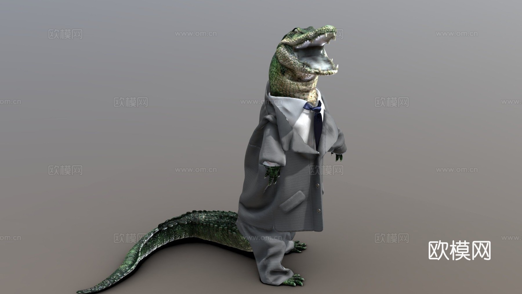 美洲鳄X套装3d模型下载（渲染图1）