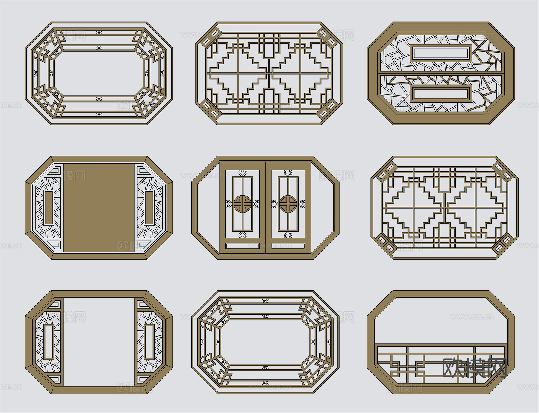 多边形窗花CAD图块cad施工图