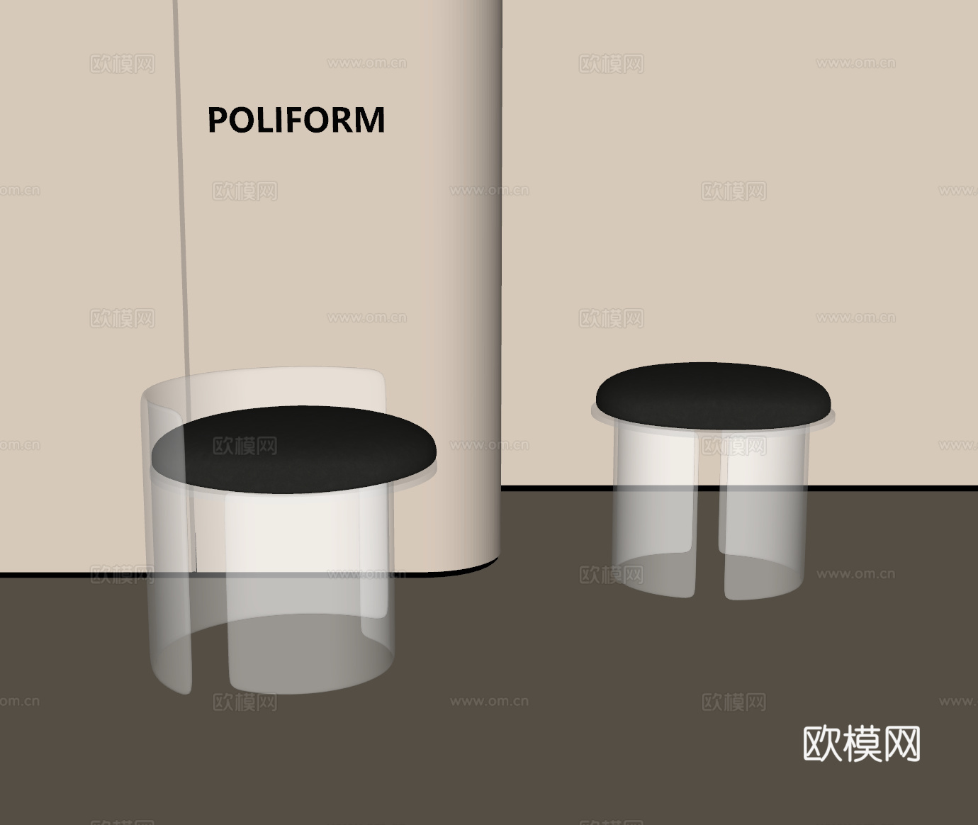 现代凳子su模型