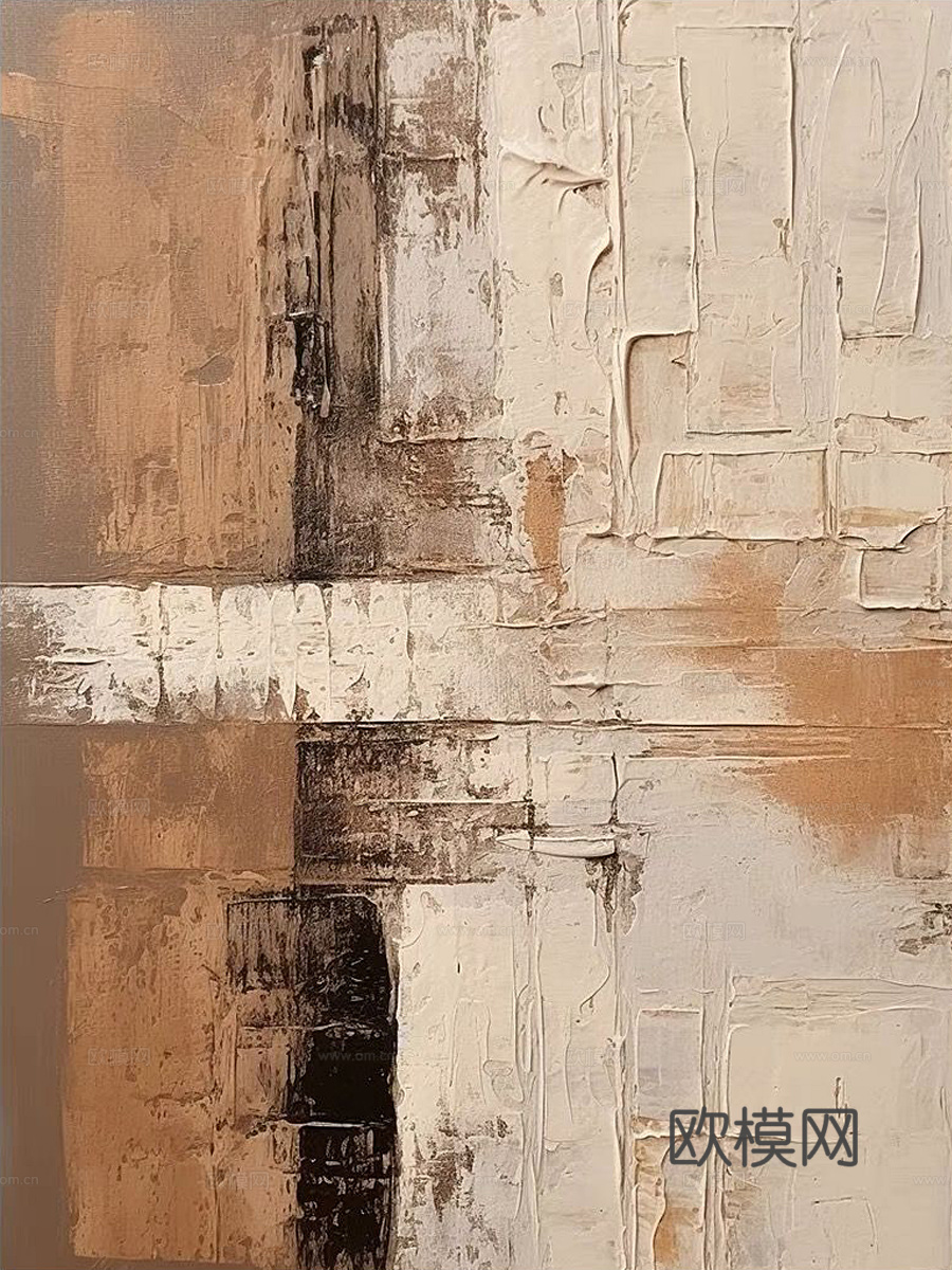现代中古抽象画 肌理画贴图下载