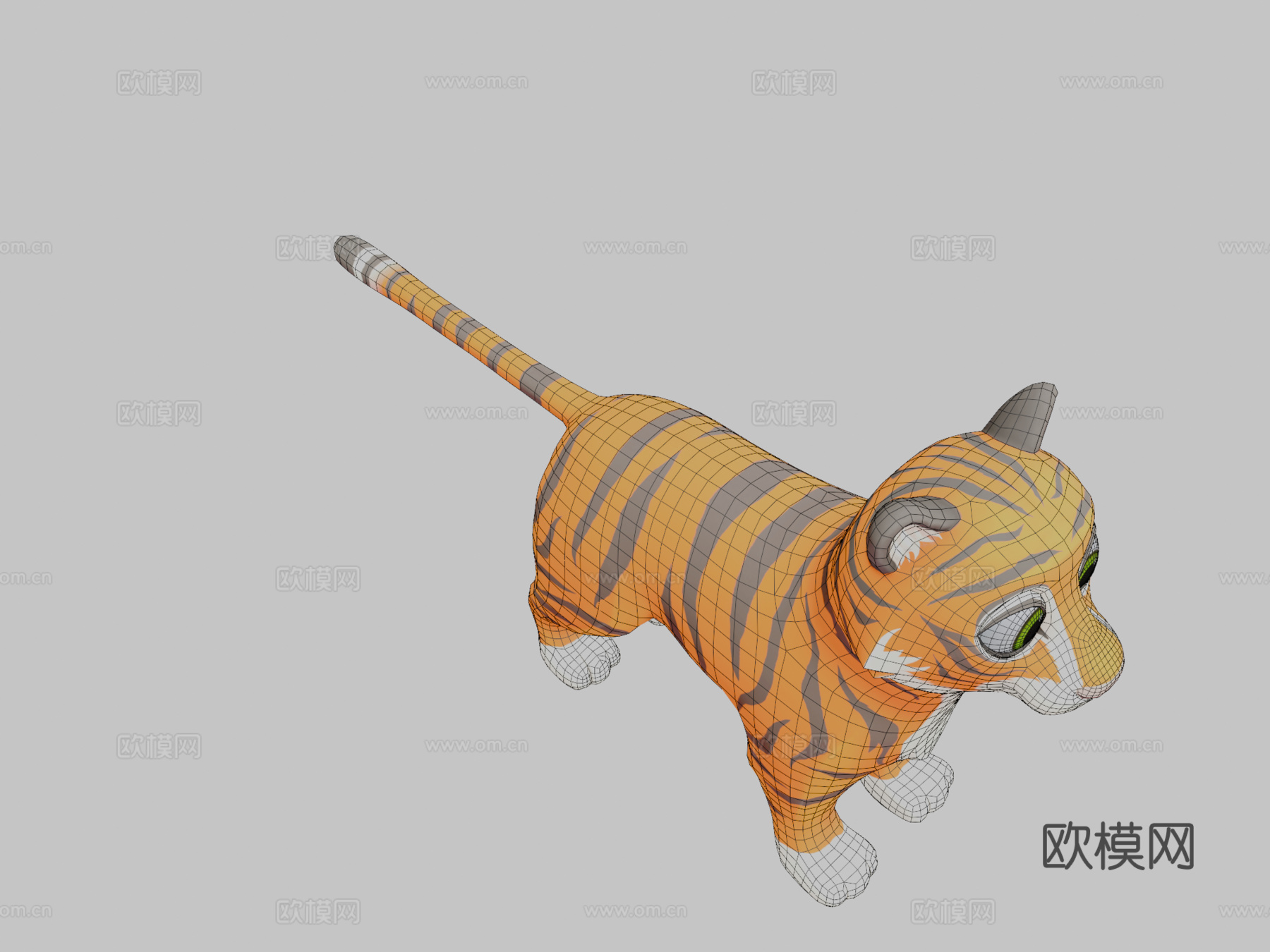 老虎3d模型下载（渲染图2）