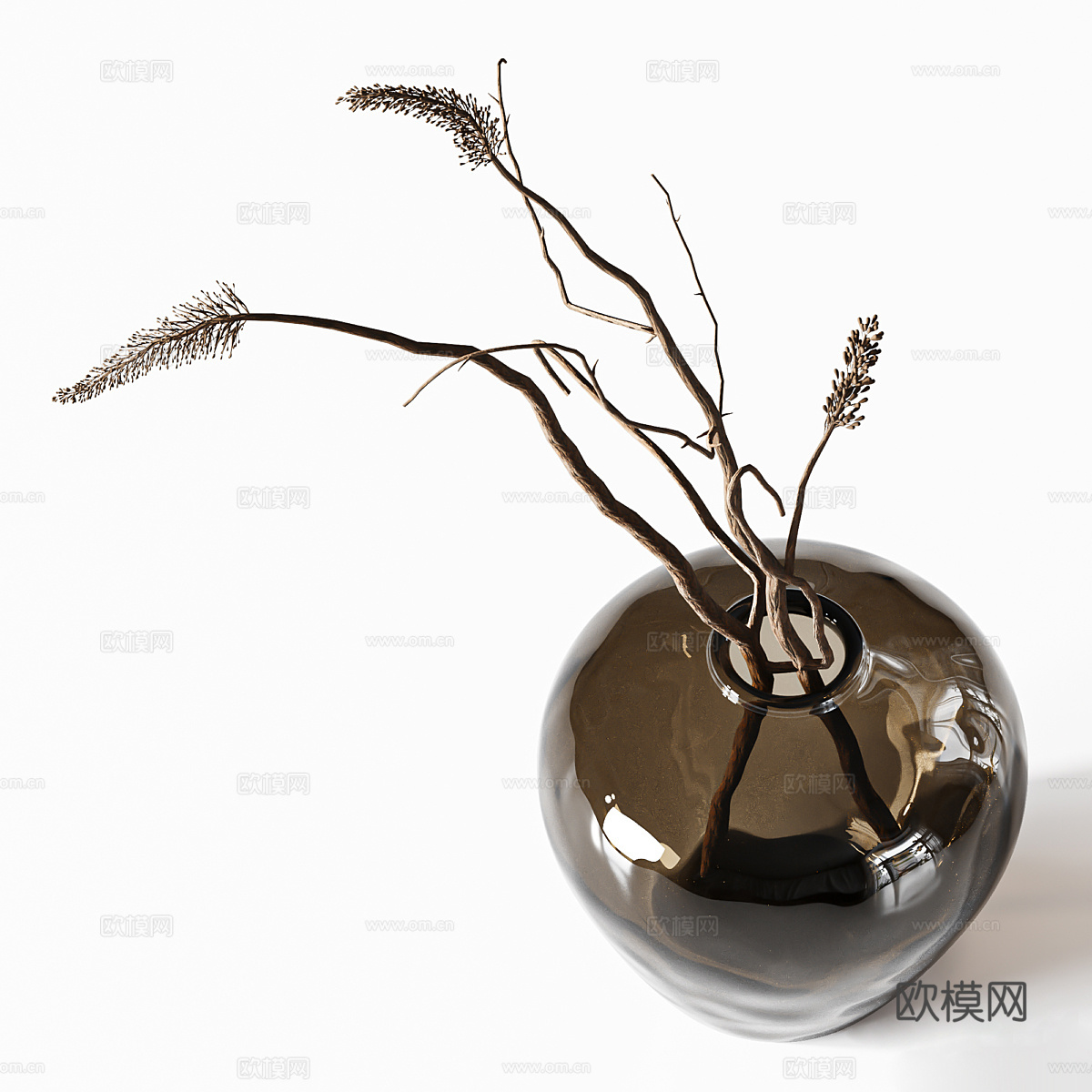 花瓶花卉3d模型下载