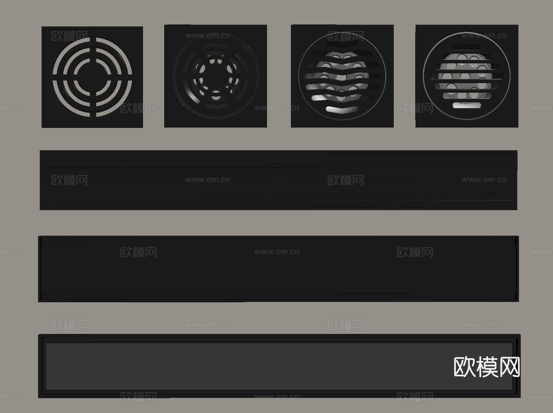 现代地漏 不锈钢地漏su模型